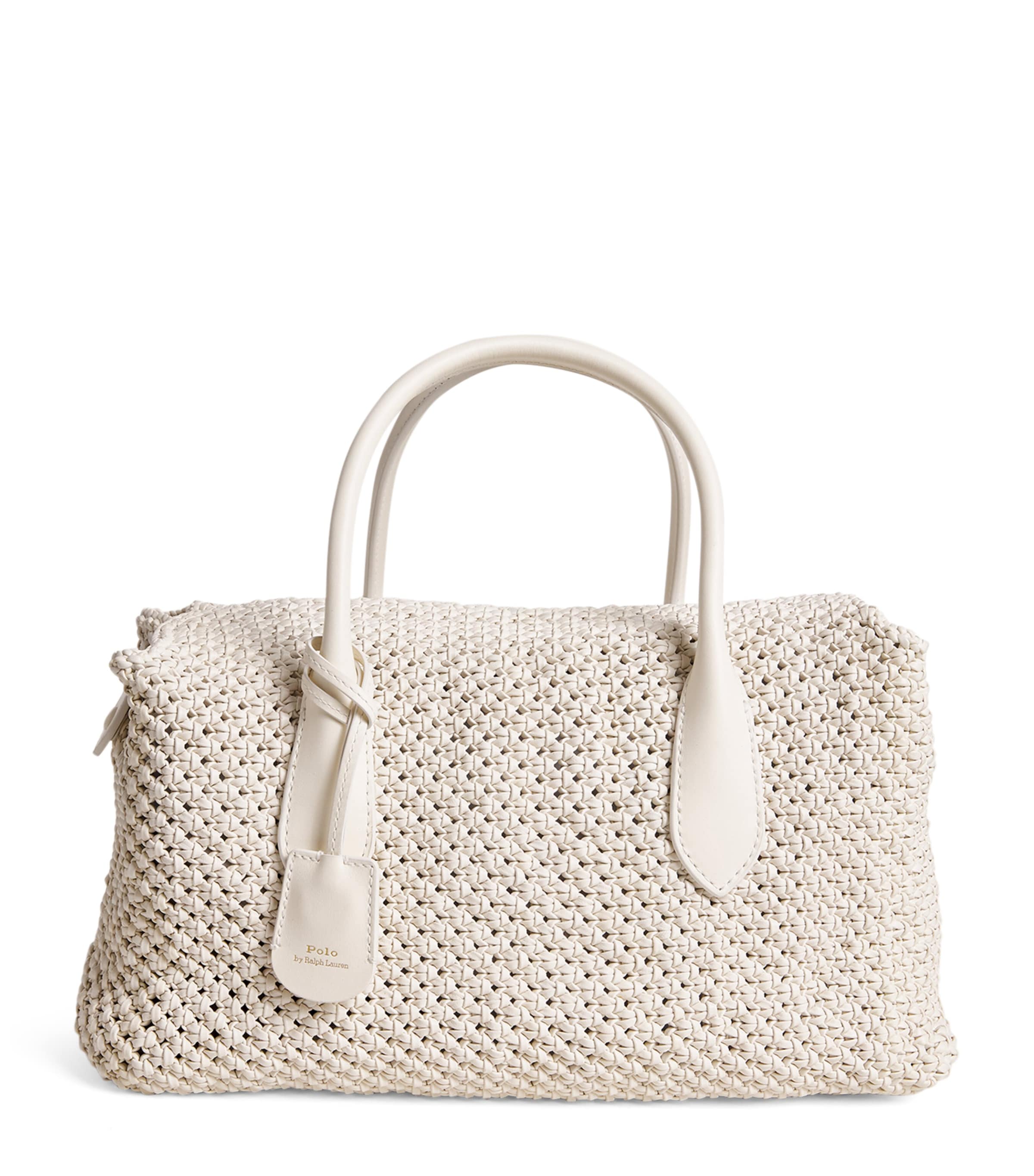 Polo Ralph Lauren Leather Bellport Satchel Bag In White