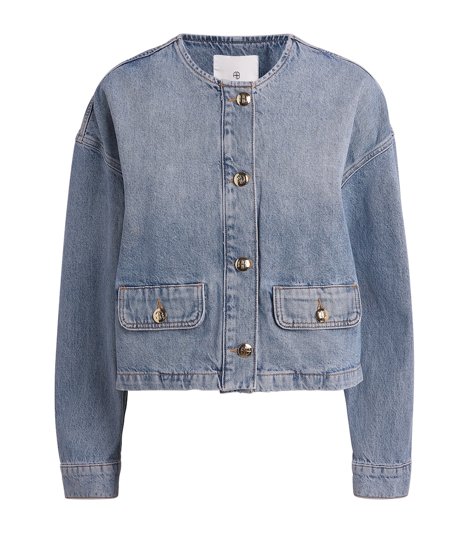 ANINE BING Womens Blanche Denim Jacket Caspian Blue Image 1