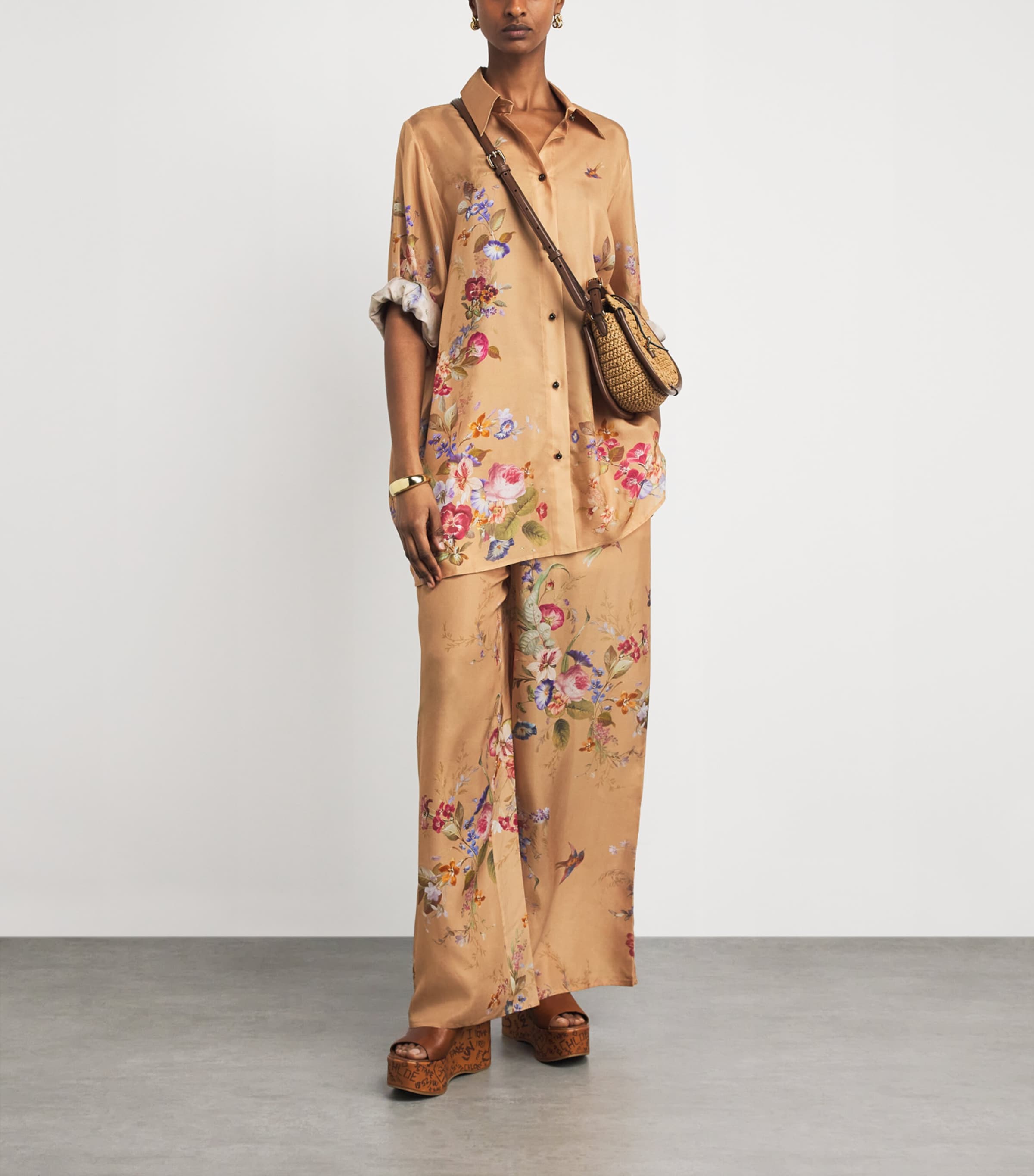 Silk Patience Trousers TAN FLORALTAFL Image 2