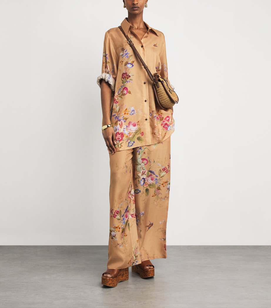 Silk Patience Trousers TAN FLORALTAFL Image 2