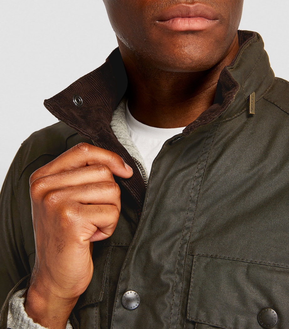 Hooded Wax Jacket OLIVE Image 7