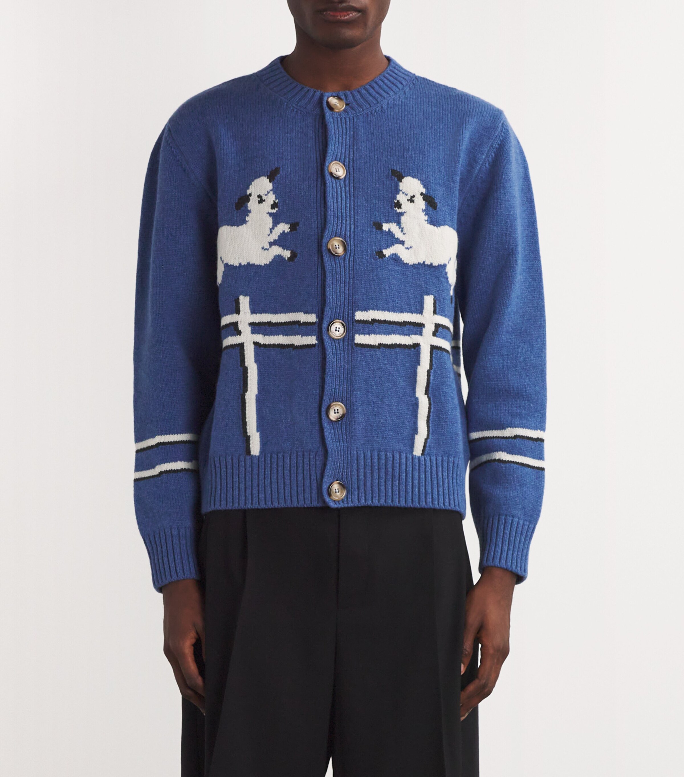 S.S.DALEY Mens Wool Cyril Cardigan Blue Image 3
