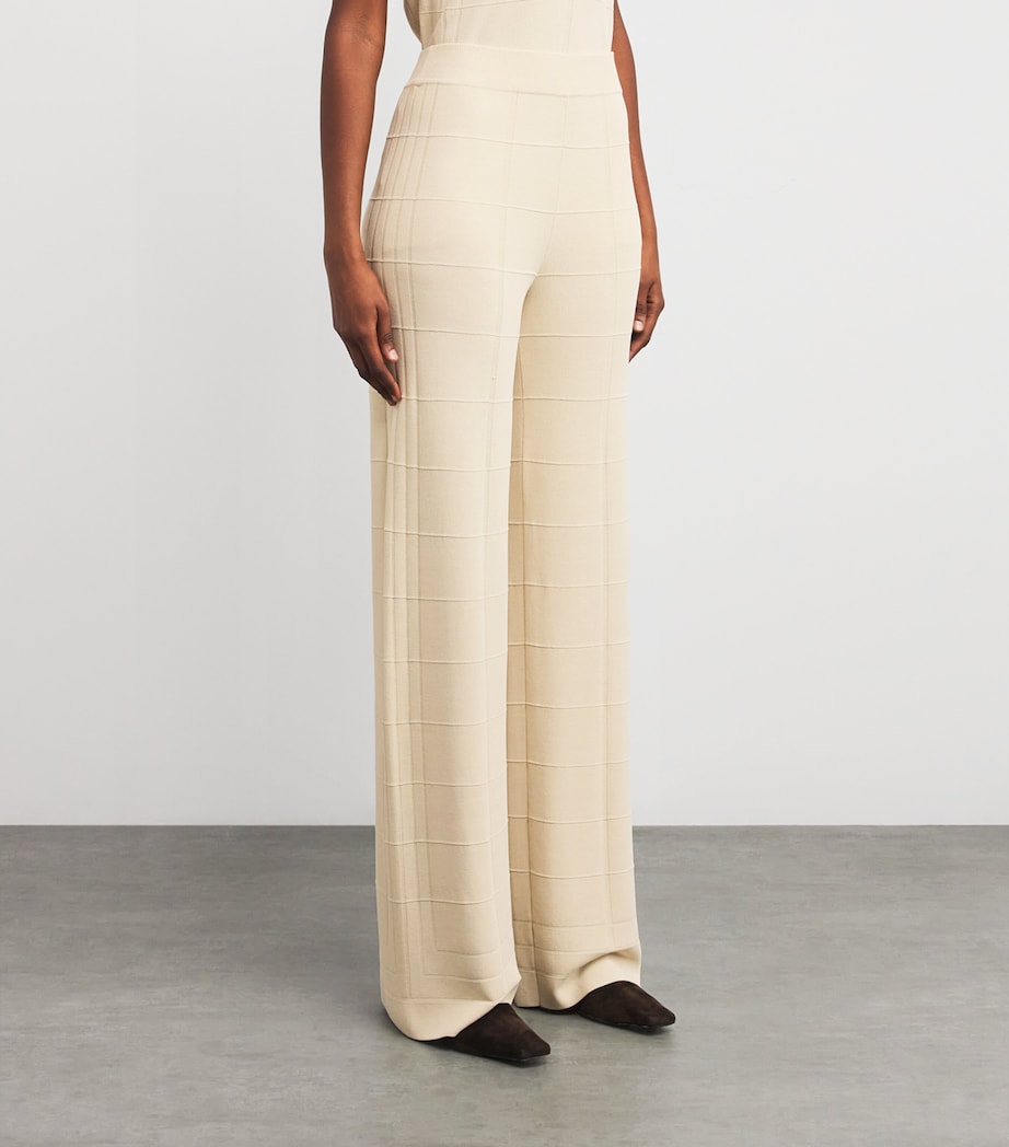 Grid Knit Straight Trousers AFFOGATO Image 3