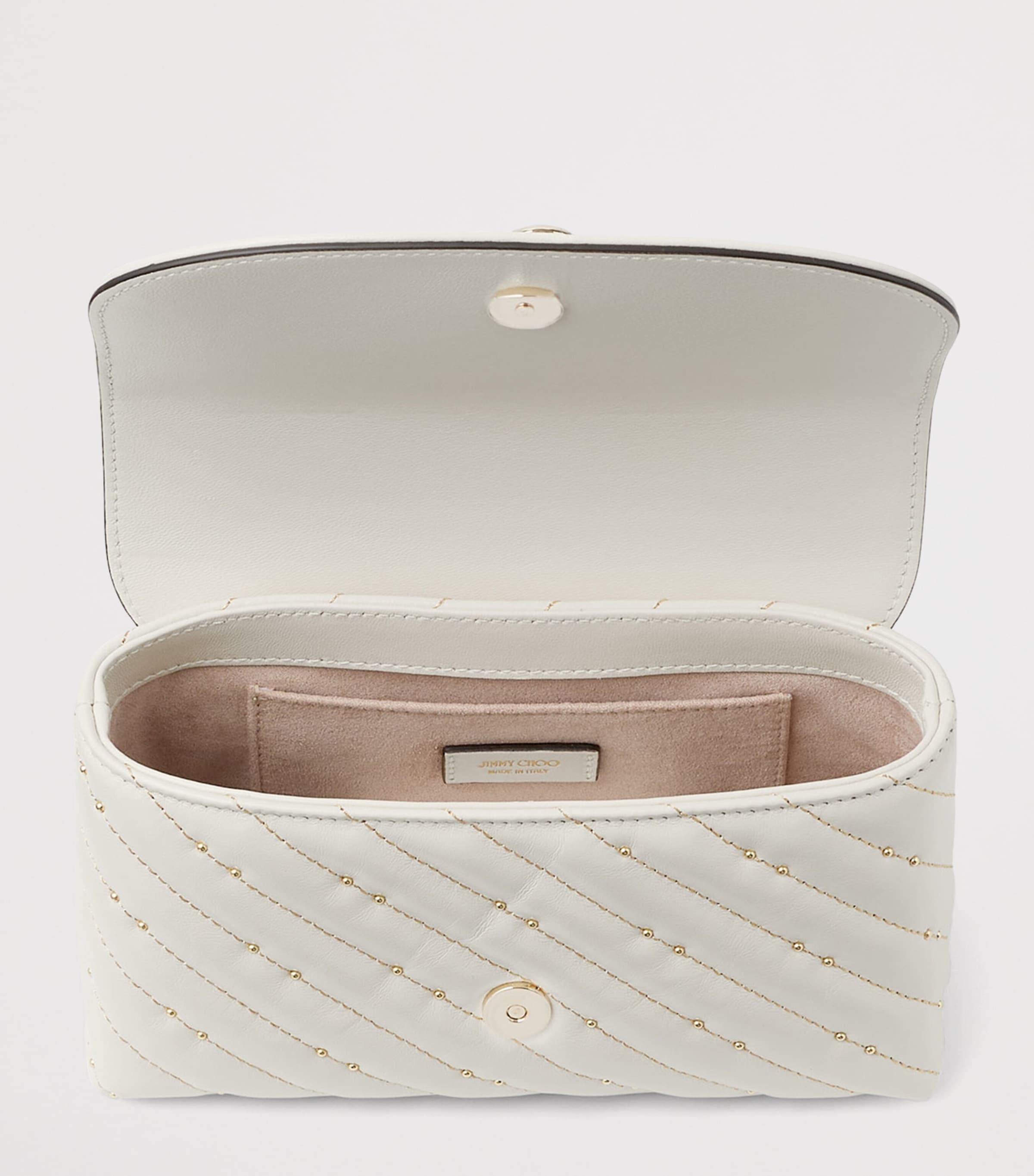 Jimmy Choo Curve Small Biker Leather Quilted Cross-Body Bag Latte/shiny Gold Image 4