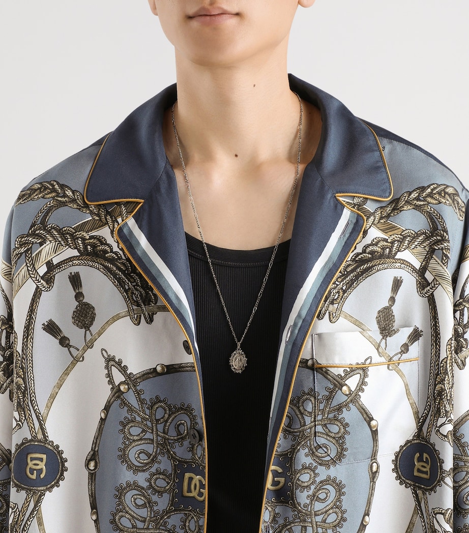 Dolce&Gabbana Mens Silk Cargo Print Shirt Corde/nappe F. Image 4
