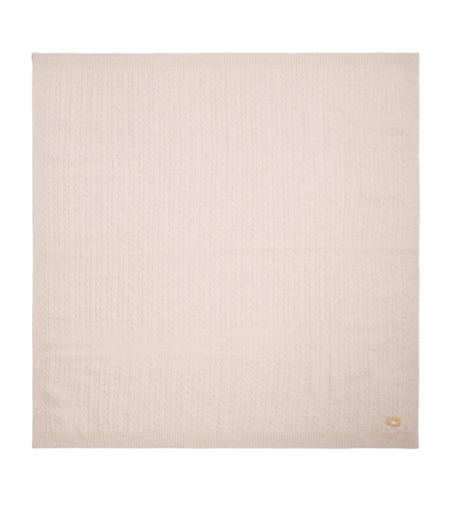 Purebaby Cashmere Cable-Knit Blanket Cmlme Camel Melange Image 1
