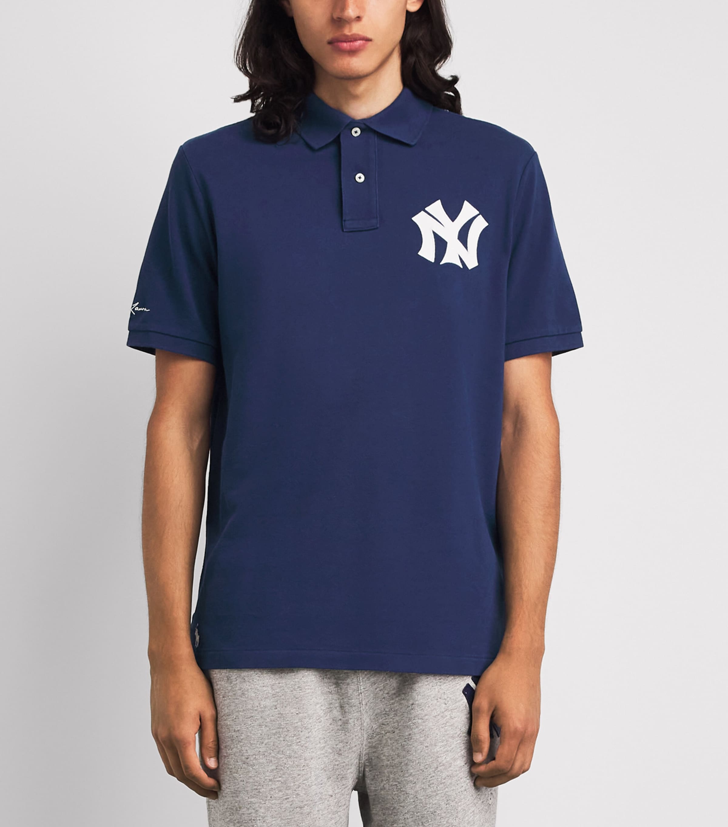 Polo Ralph Lauren Mens x Yankees Cotton Polo Shirt Dark Cobalt Image 4