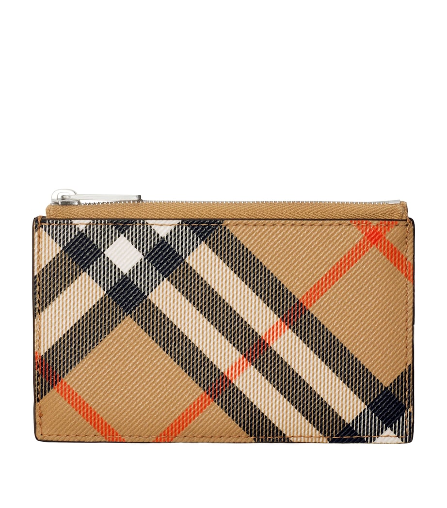 Burberry Beige Check Zipped Card Holder Harrods US