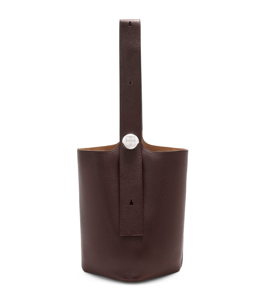 Large Leather Pebble Bucket Bag OXBLOOD Image 1