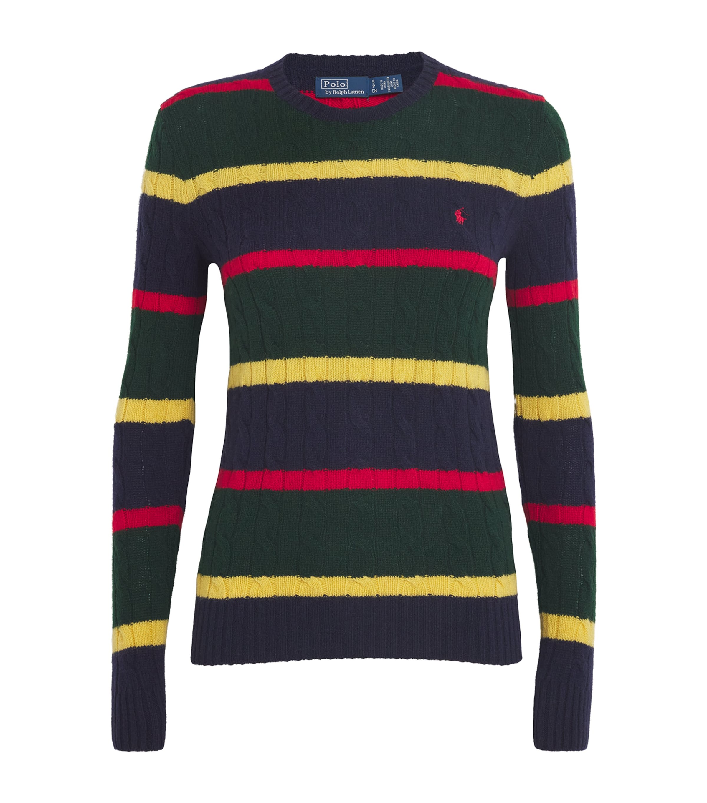 Shop Polo Ralph Lauren Wool-cashmere Striped Sweater In Navy