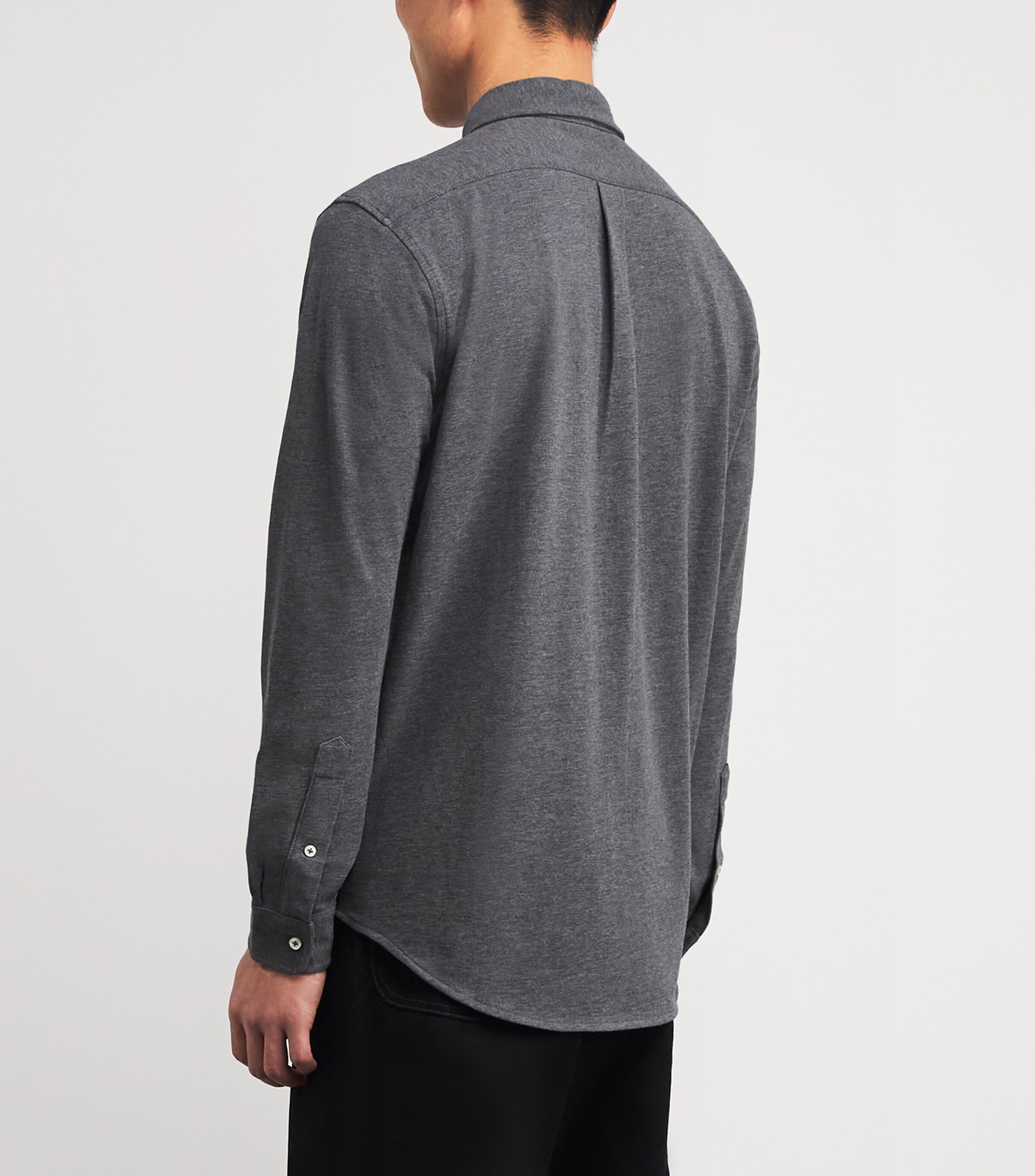 Cotton Featherweight Mesh Shirt GREY Image 4