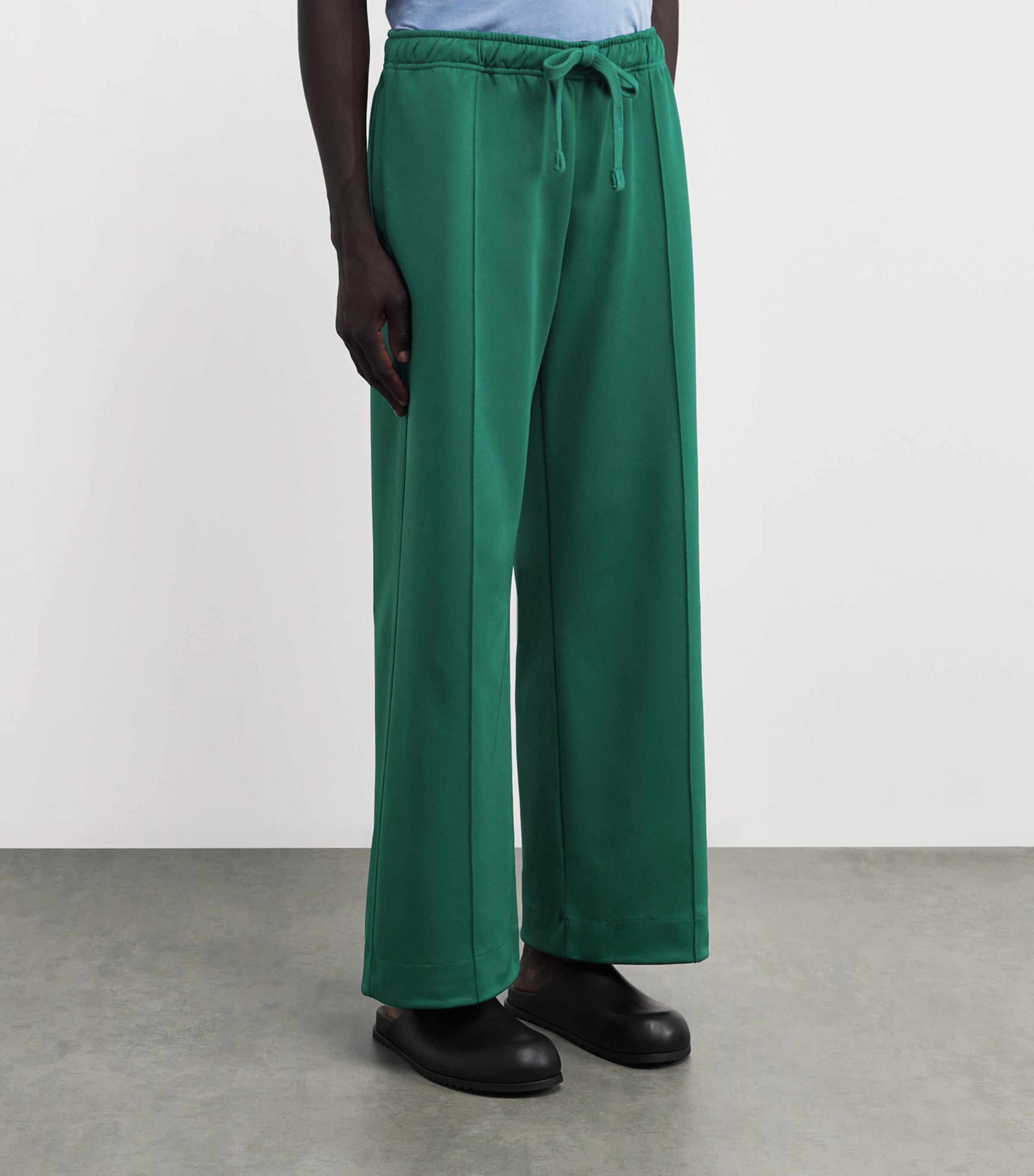 JW Anderson Mens Jersey Pintuck Sweatpants Dark Green Image 3