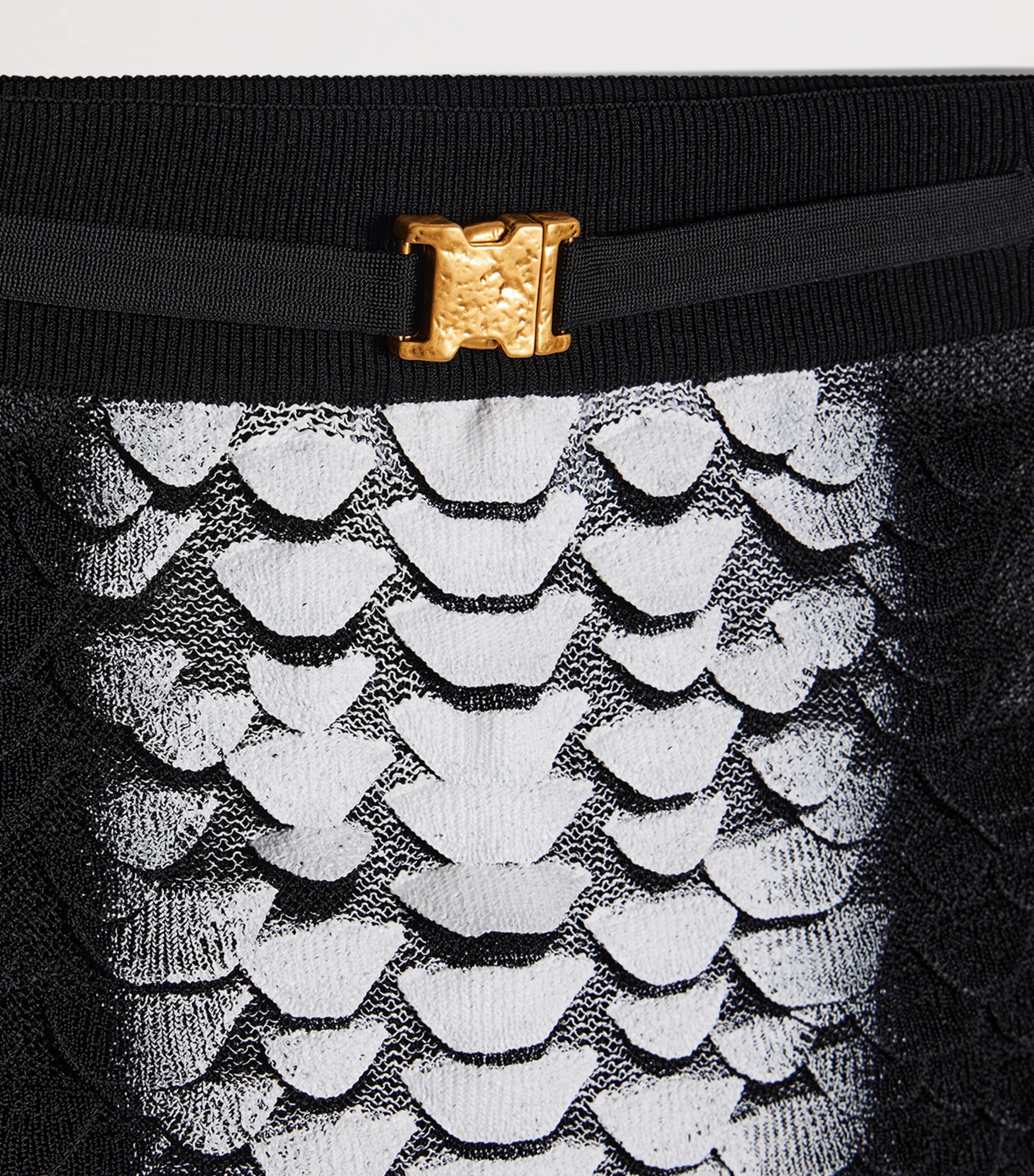 Schiaparelli Womens Knitted Gradient Scale Midi Skirt Black Image 5
