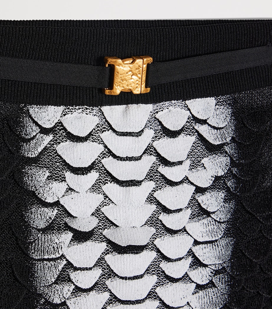 Schiaparelli Womens Knitted Gradient Scale Midi Skirt Black Image 5