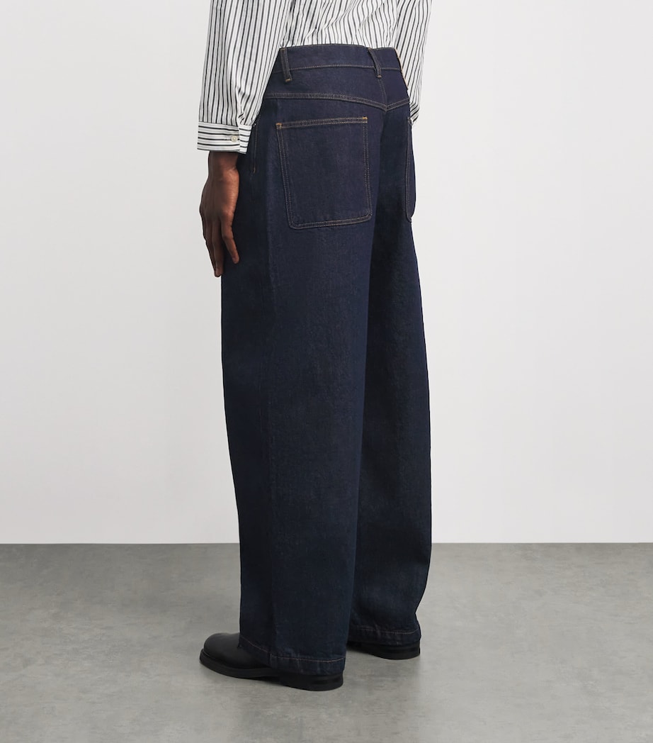 Wide-Leg Felled Jeans RAW INDIGO Image 4