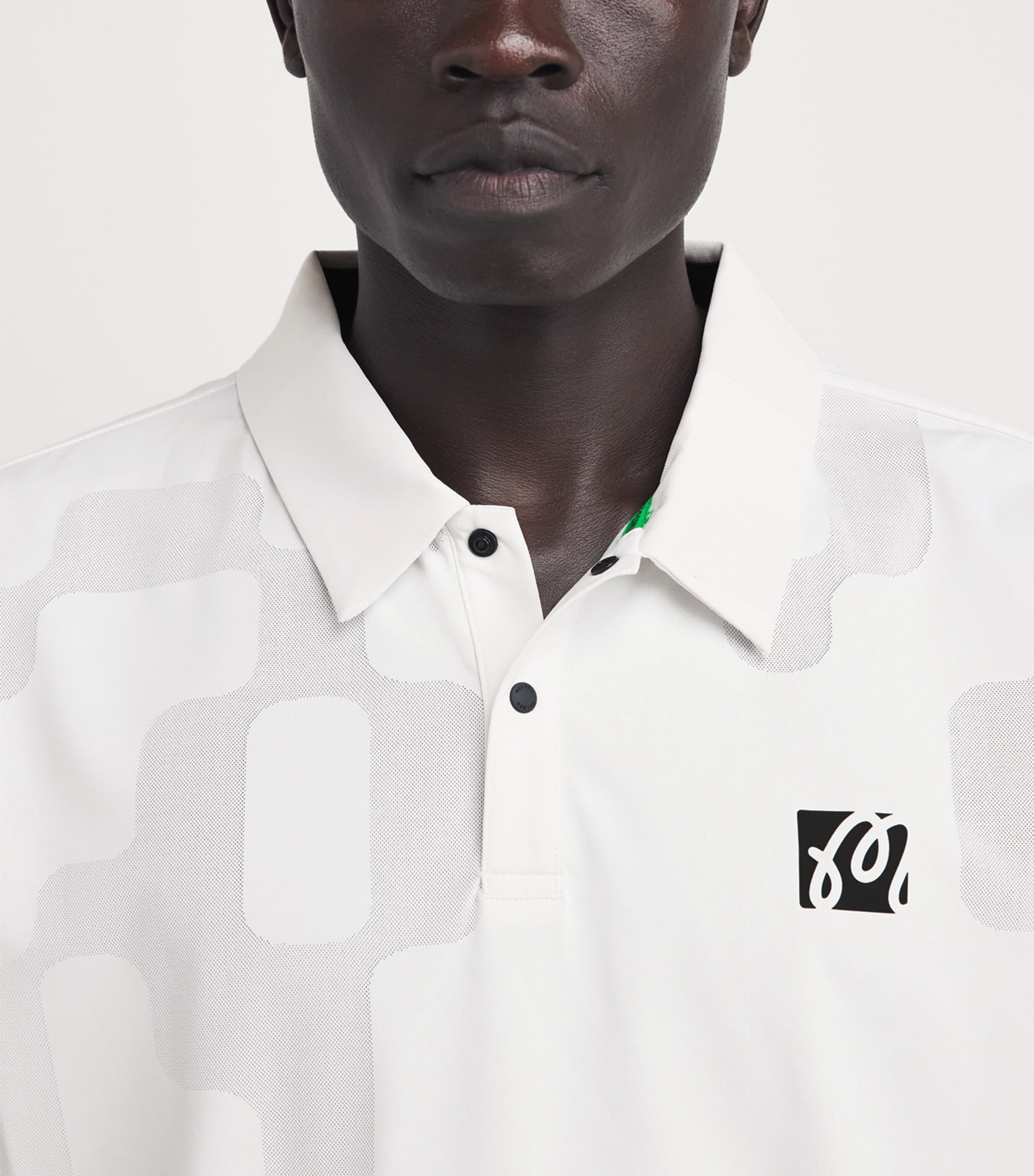 Malbon Mens Performance Mesh Polo Shirt White Image 3