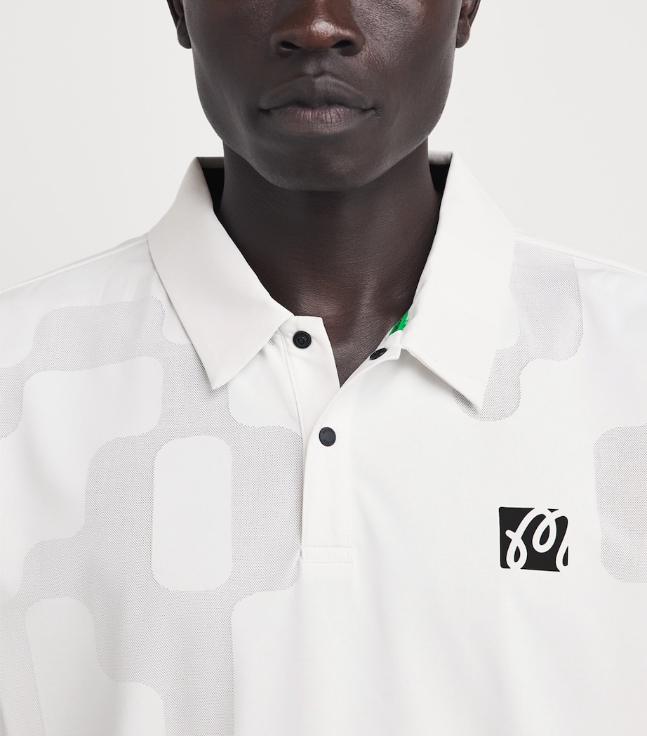 Malbon Mens Performance Mesh Polo Shirt White Image 3