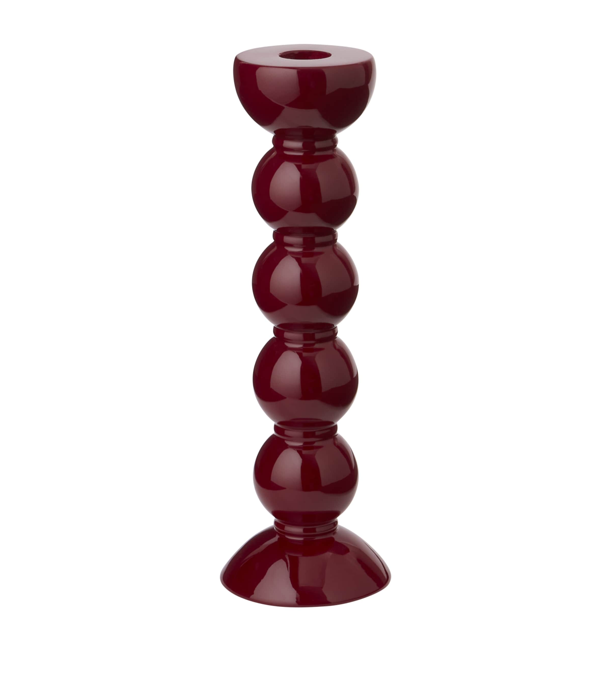 Addison Ross Tall Bobbin Candlestick Holder (24cm) Red Image 1