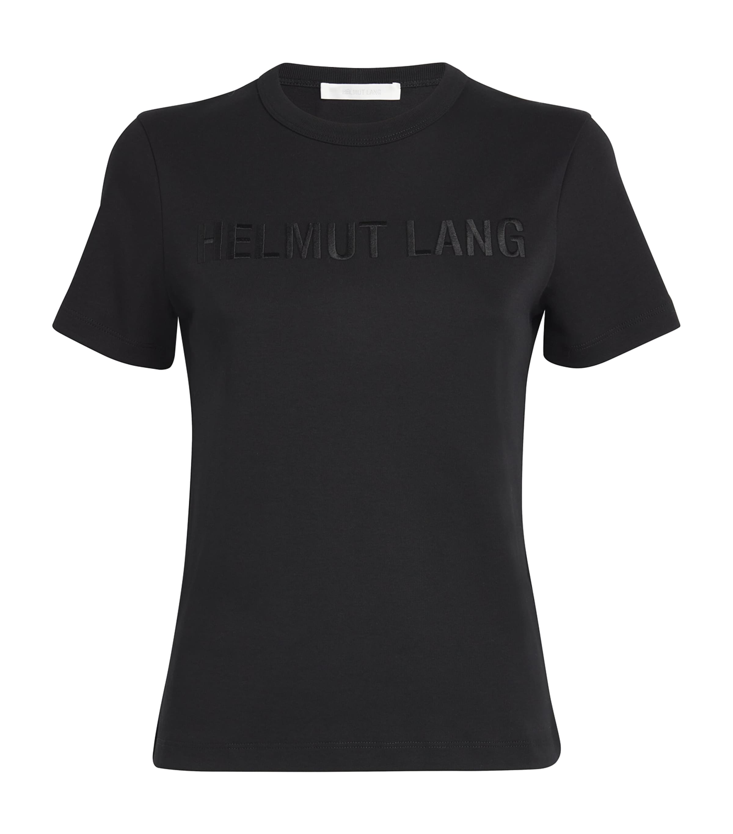 Shop Helmut Lang Embroidered Logo T-shirt In Black