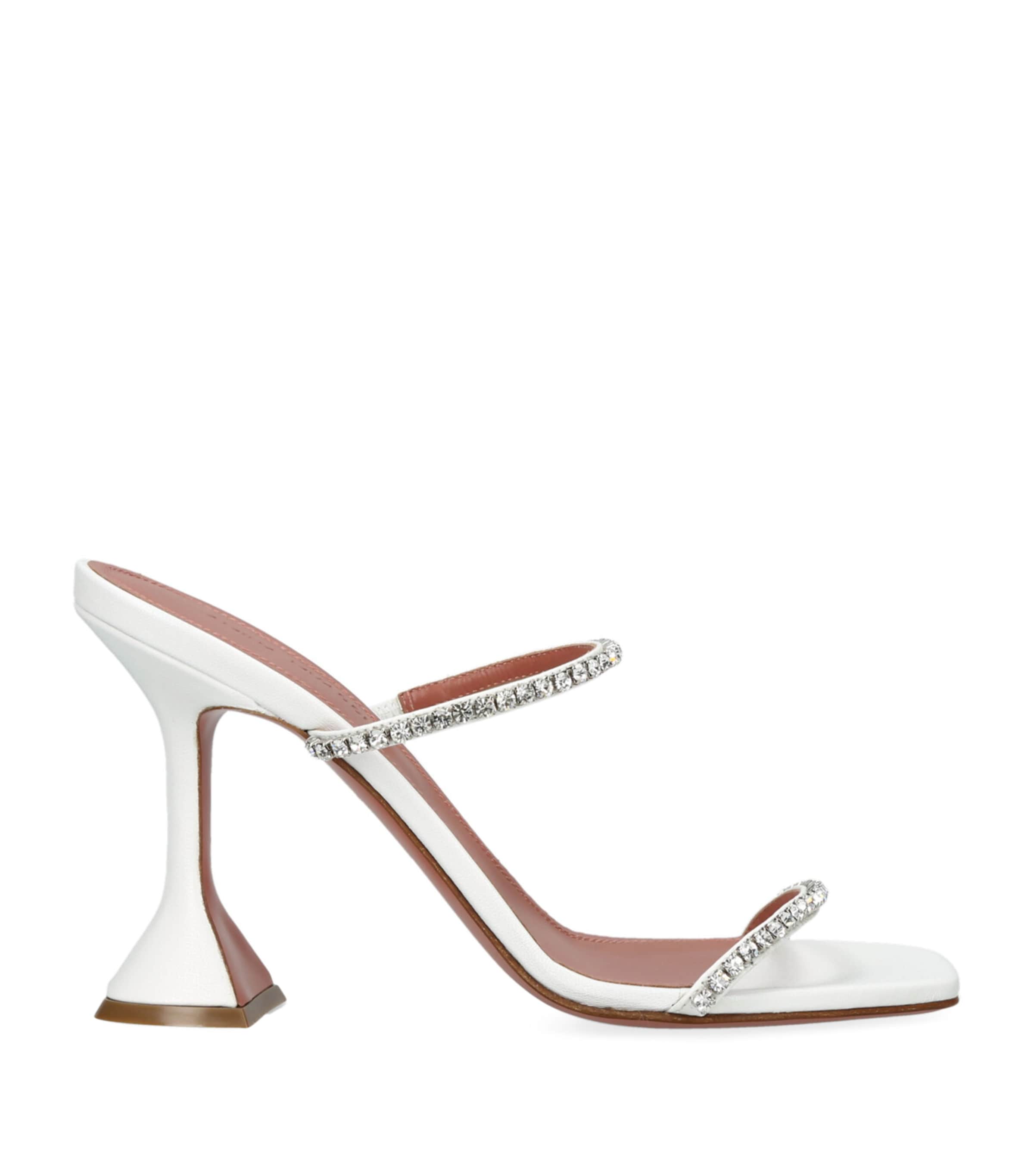 AMINA MUADDI CRYSTAL-EMBELLISHED GILDA MULES 105
