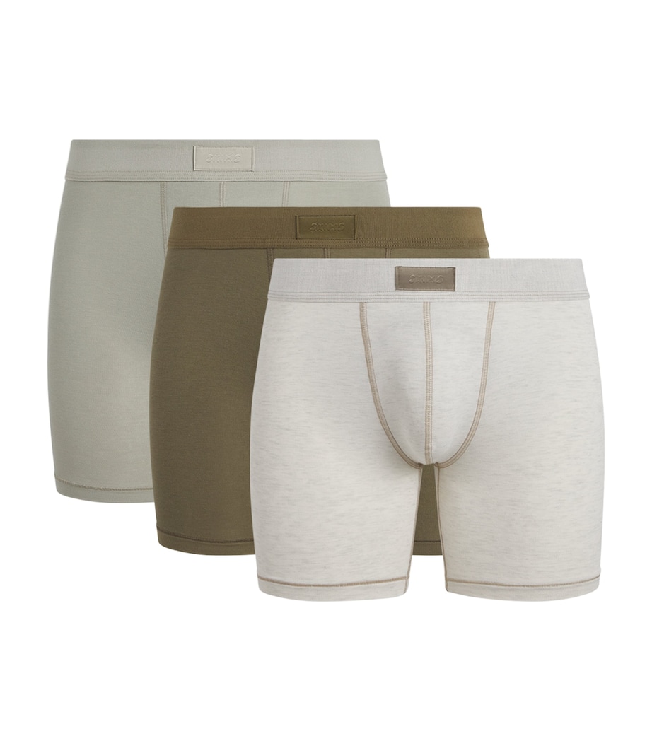Stretch-Cotton Boxer Shorts (Pack of 3) ARMY MULTI Image 1