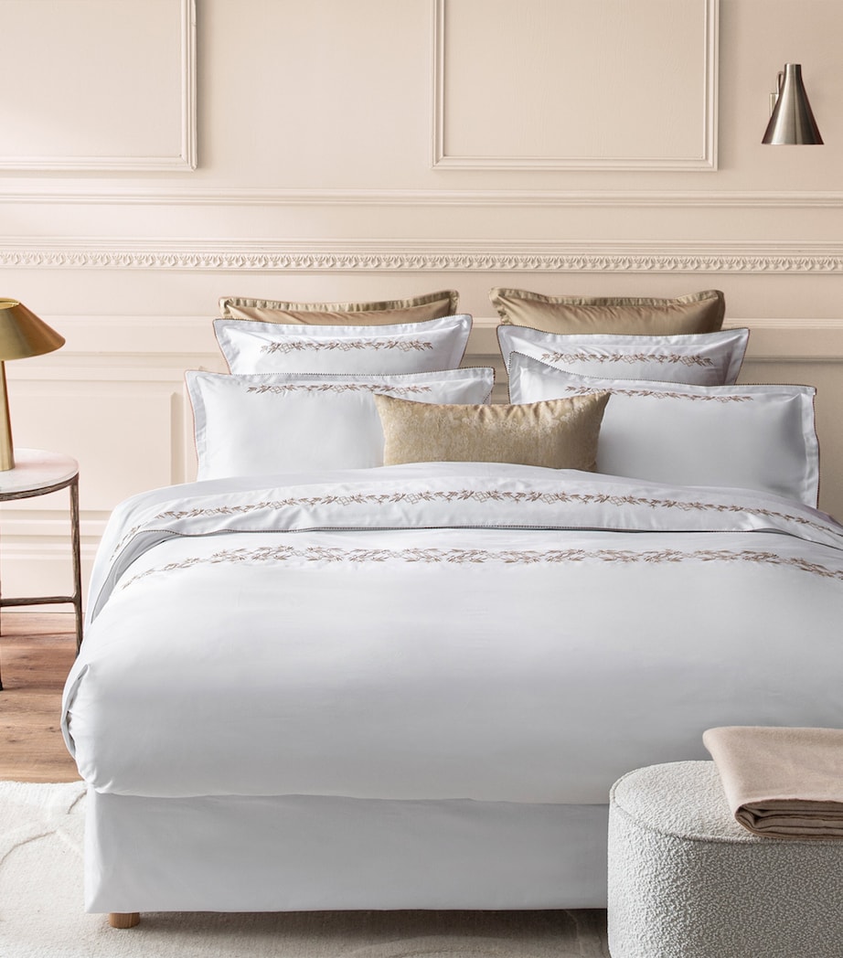 Organic Cotton Mirabeau King Duver Cover (230cm x 220cm) WHT/GOLD Image 3