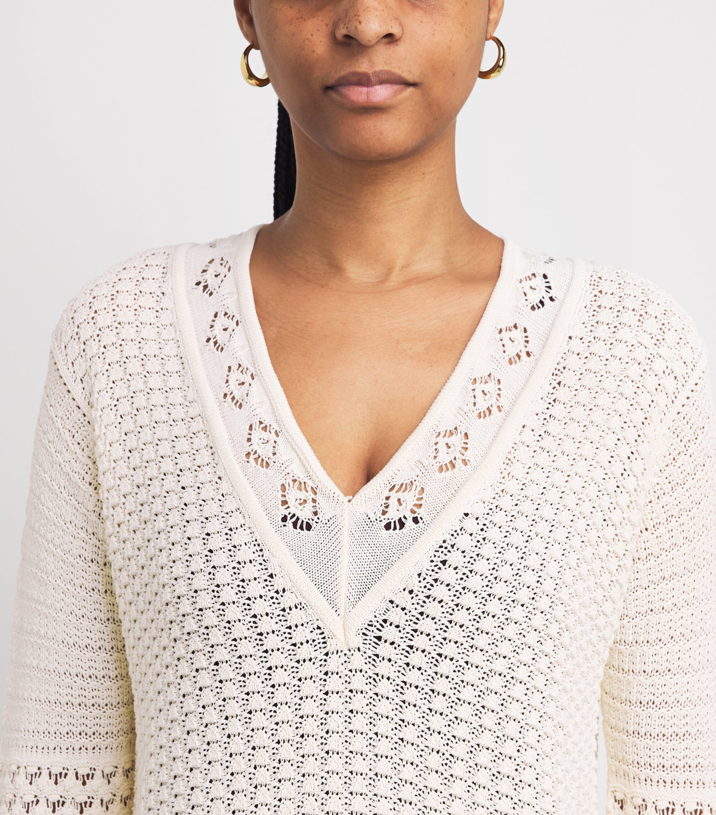 Eres Womens Crochet Divinia Mini Dress Ecru Image 5