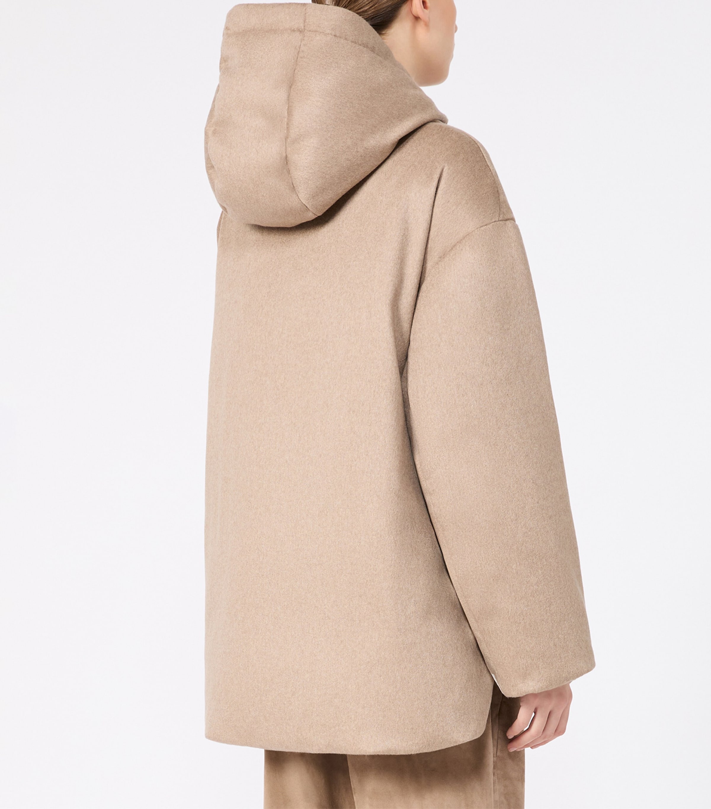 Max Mara Womens Cashmere Hooded Jacket Clay Image 4