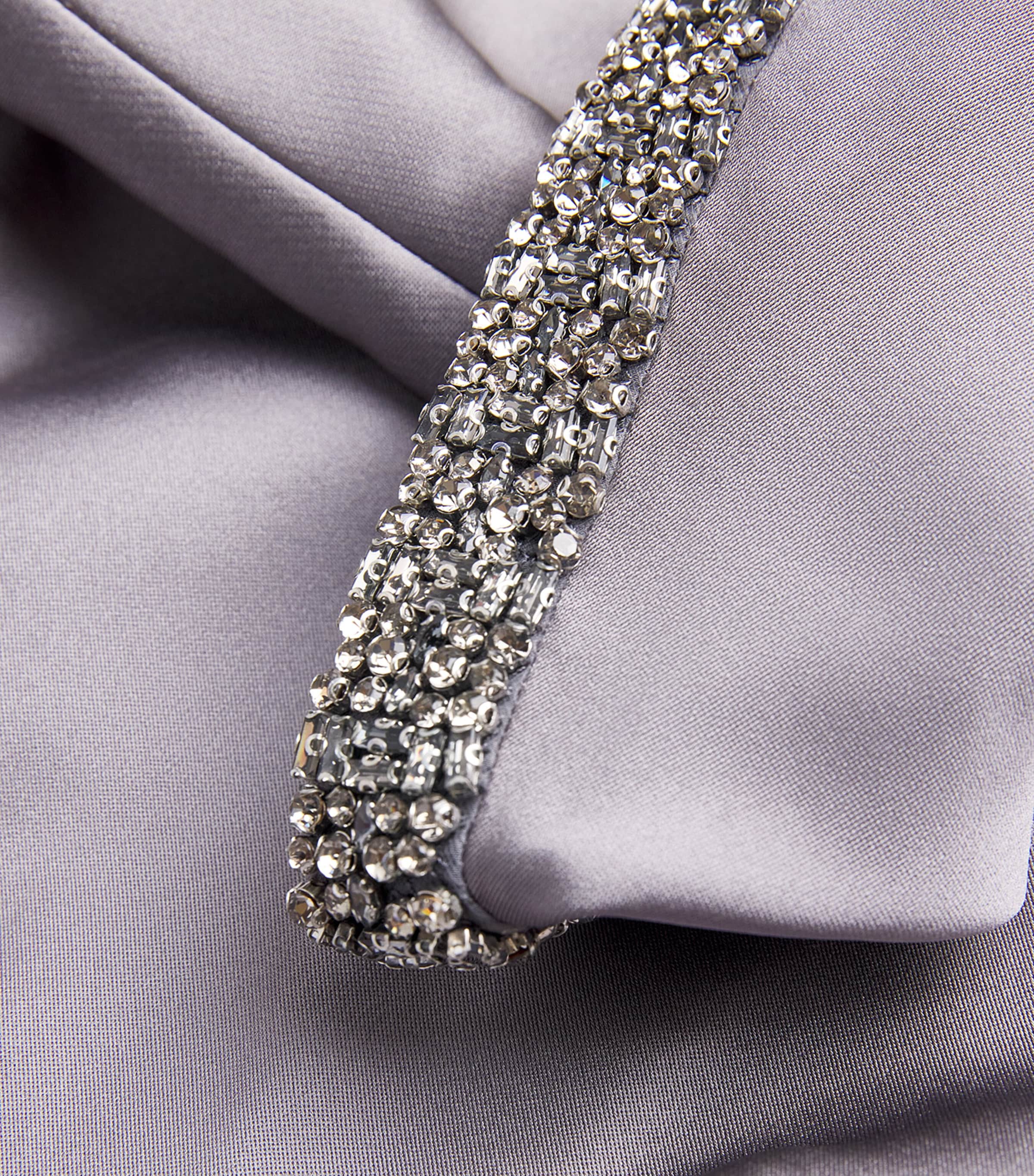 Taffeta Embellished Peplum Top GREY Image 5