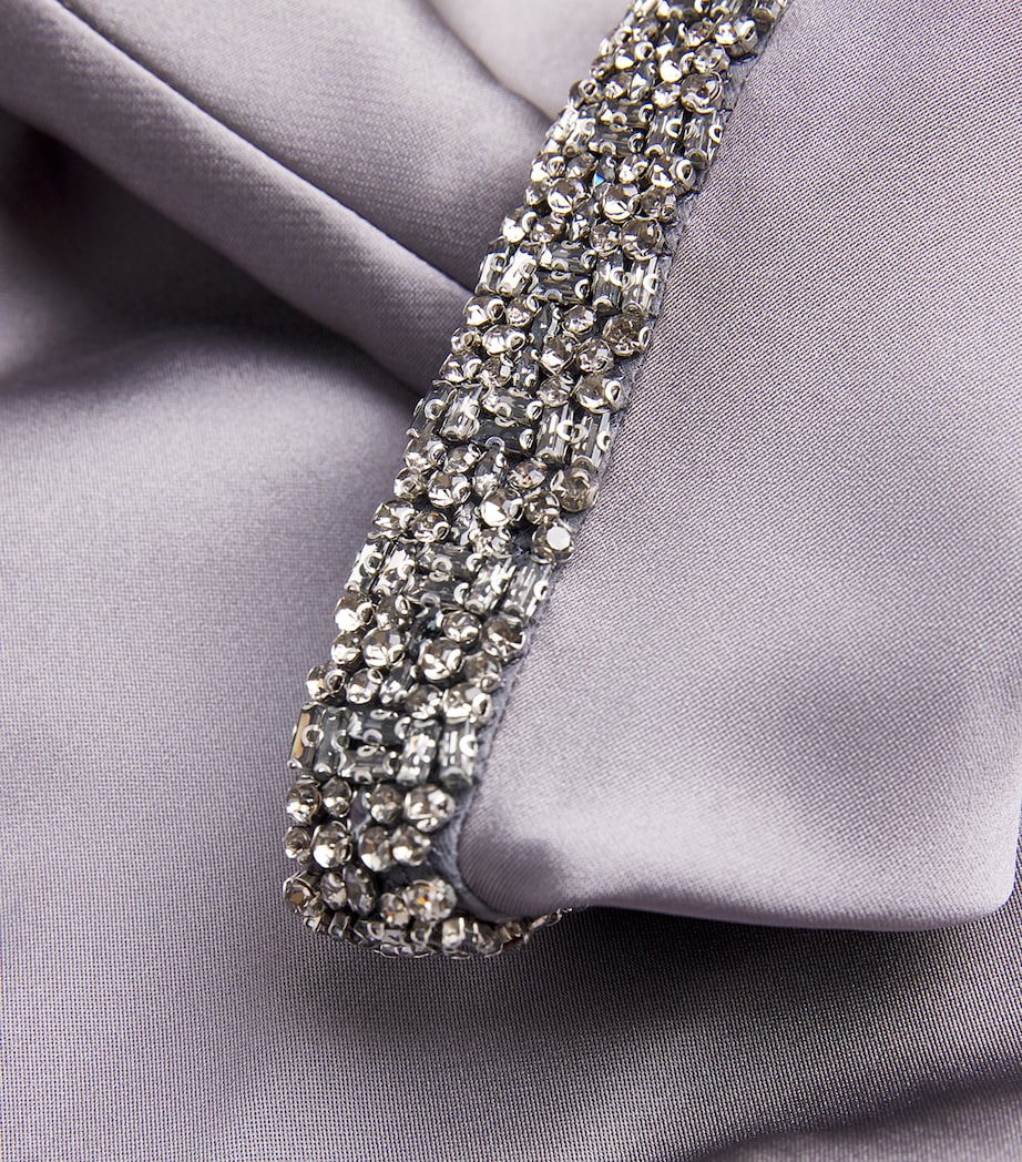 Taffeta Embellished Peplum Top GREY Image 5