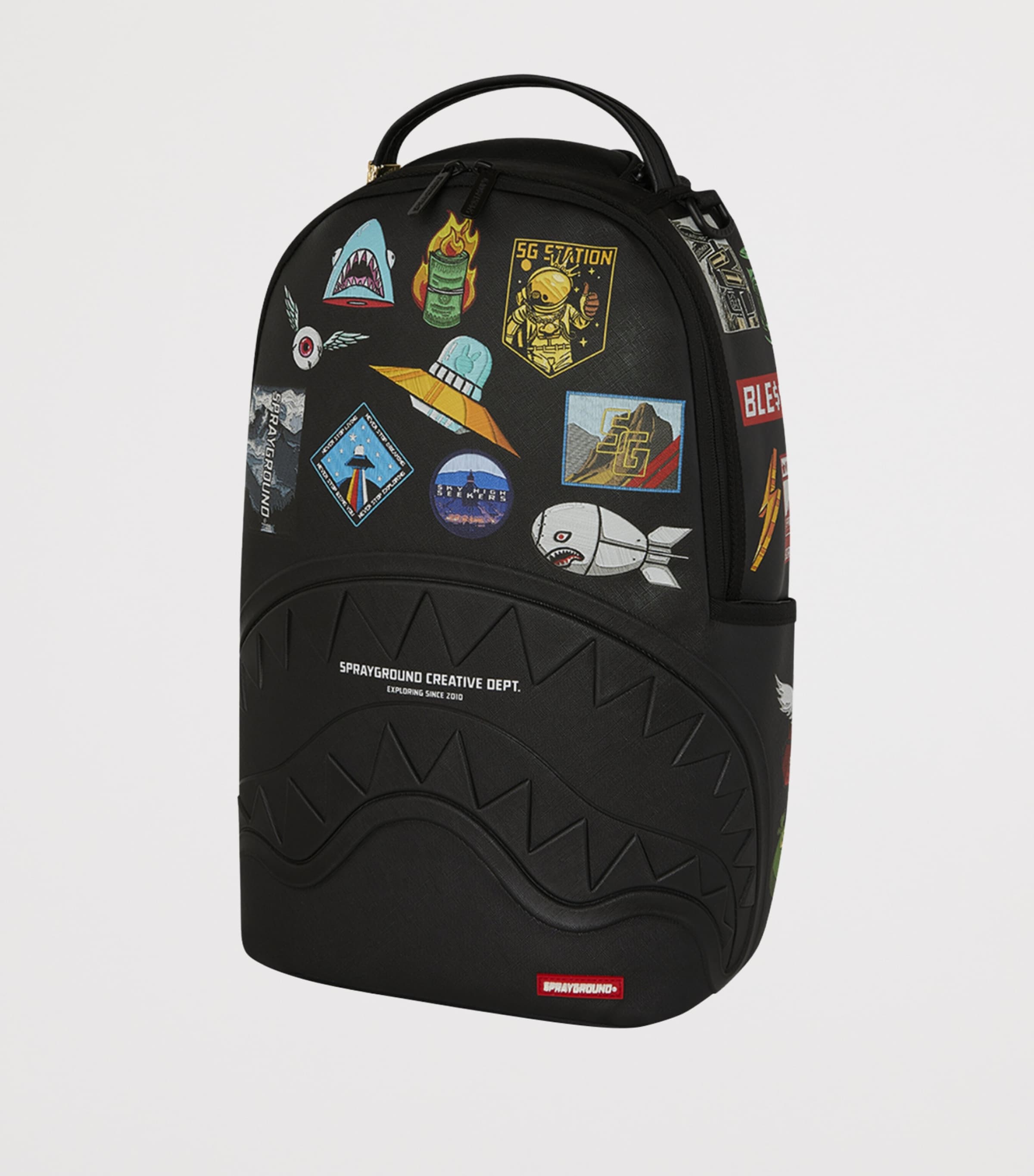 Embossed Patch Backpack BLACK Image 5