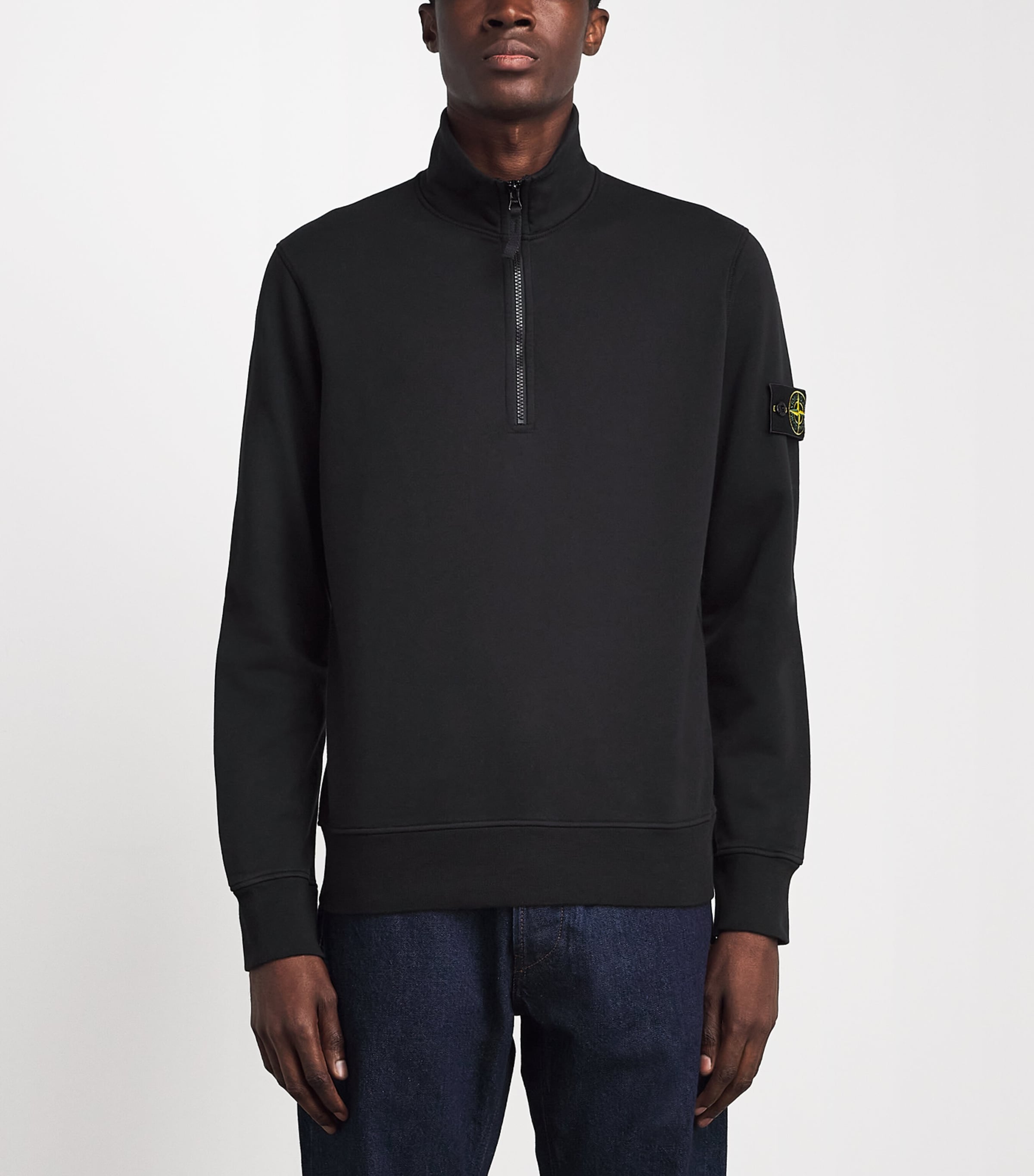 Stone Island Mens Cotton Half-Zip Sweatshirt Image 4