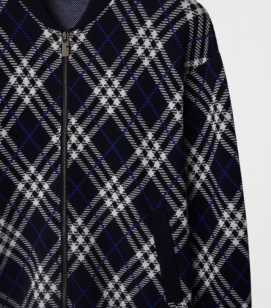 Wool-Blend Check Bomber Jacket INK IP CHK Image 5
