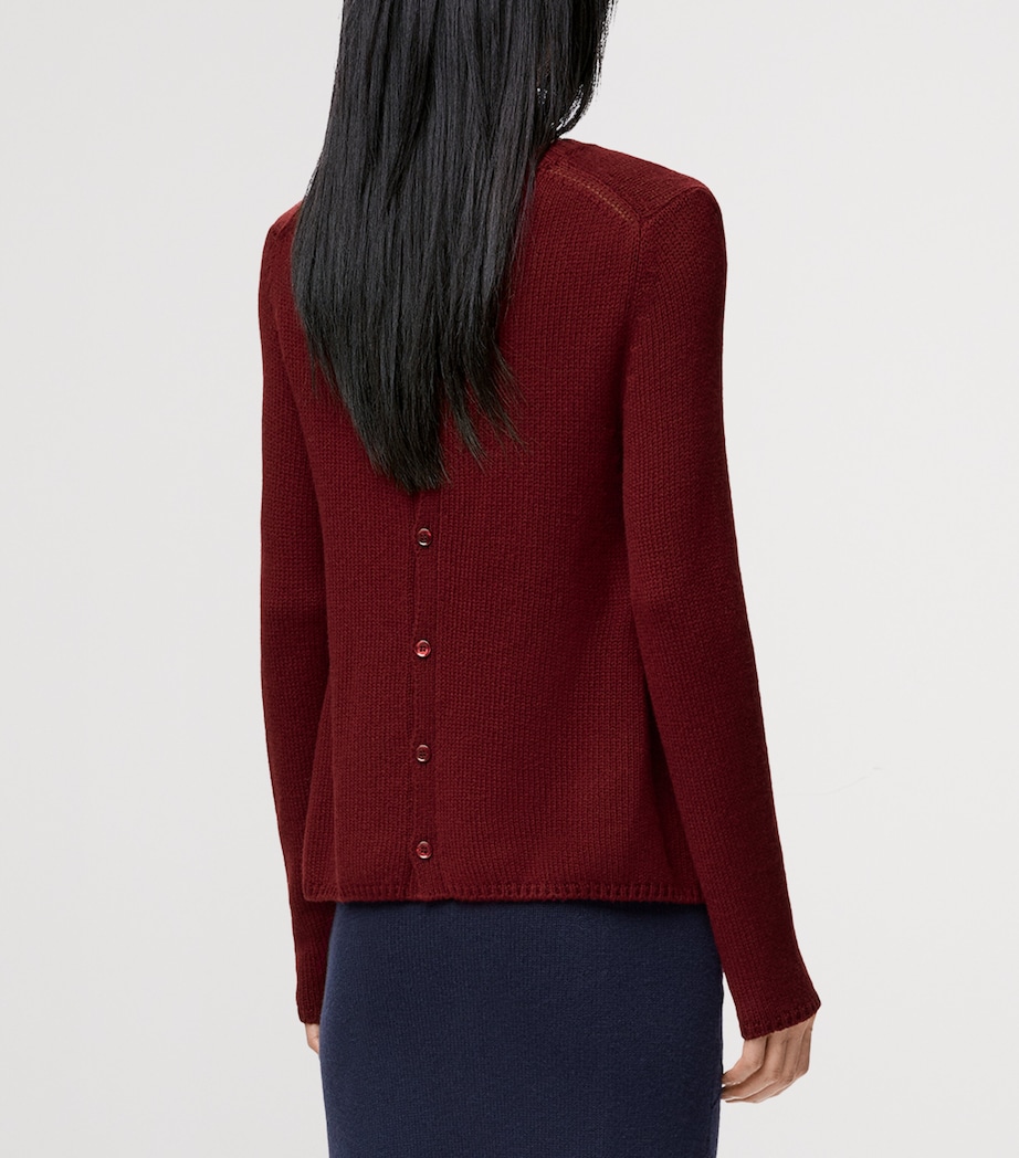 Cashmere-Blend Button-Up Sweater BURGUNDY Image 4