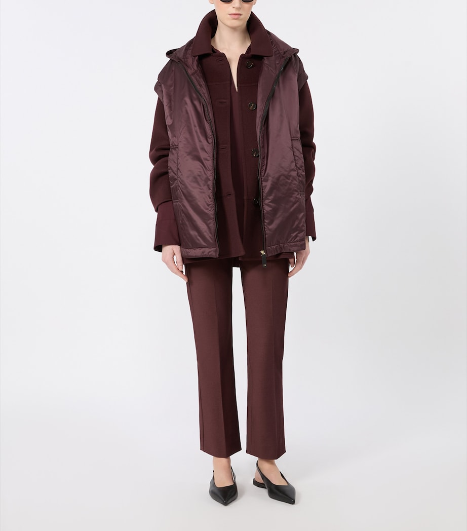 Max Mara Womens Cotton-Blend Flared Trousers Bordeaux Image 2