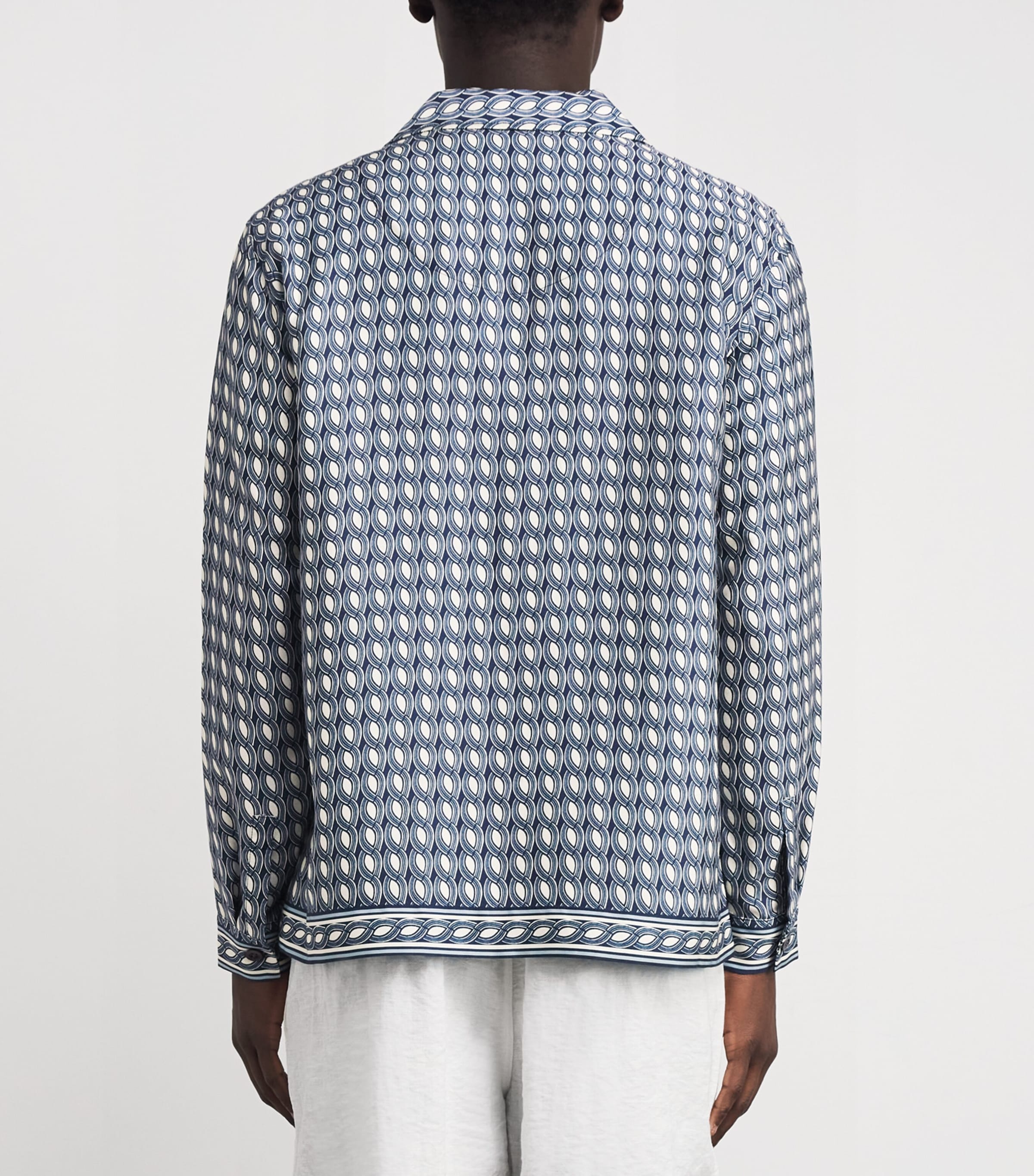 Tencel Moneto Print Shirt NAVY -12 Image 4