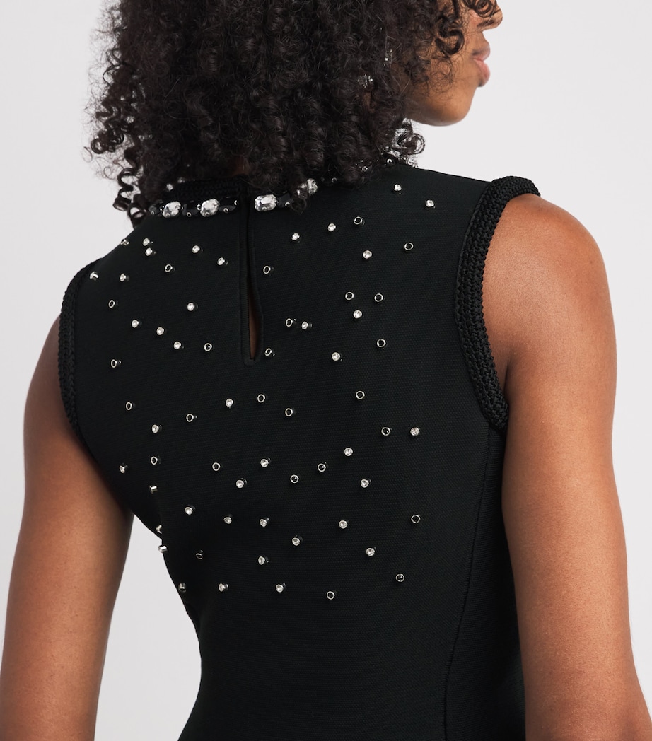 Embellished Mini Skater Dress BLACK Image 4