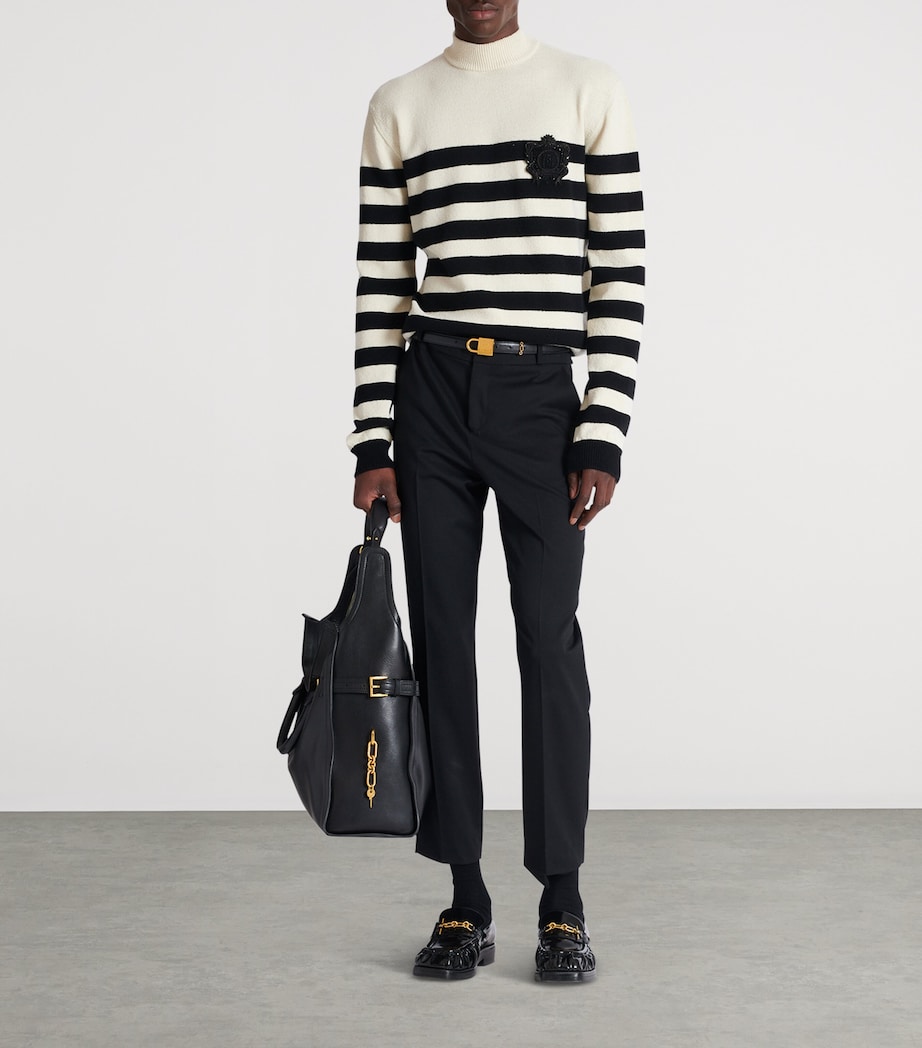 Wool-Cashmere Stripe Mariniere Sweater GKP NATUREL/NOIR Image 4