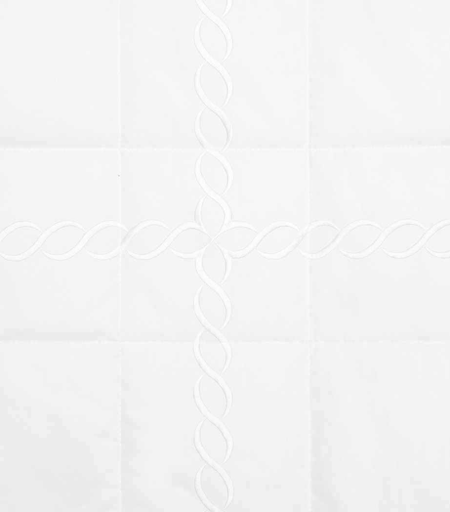Treccia Super King Bedspread (290cm x 260cm) WHITE/WHITE Image 3