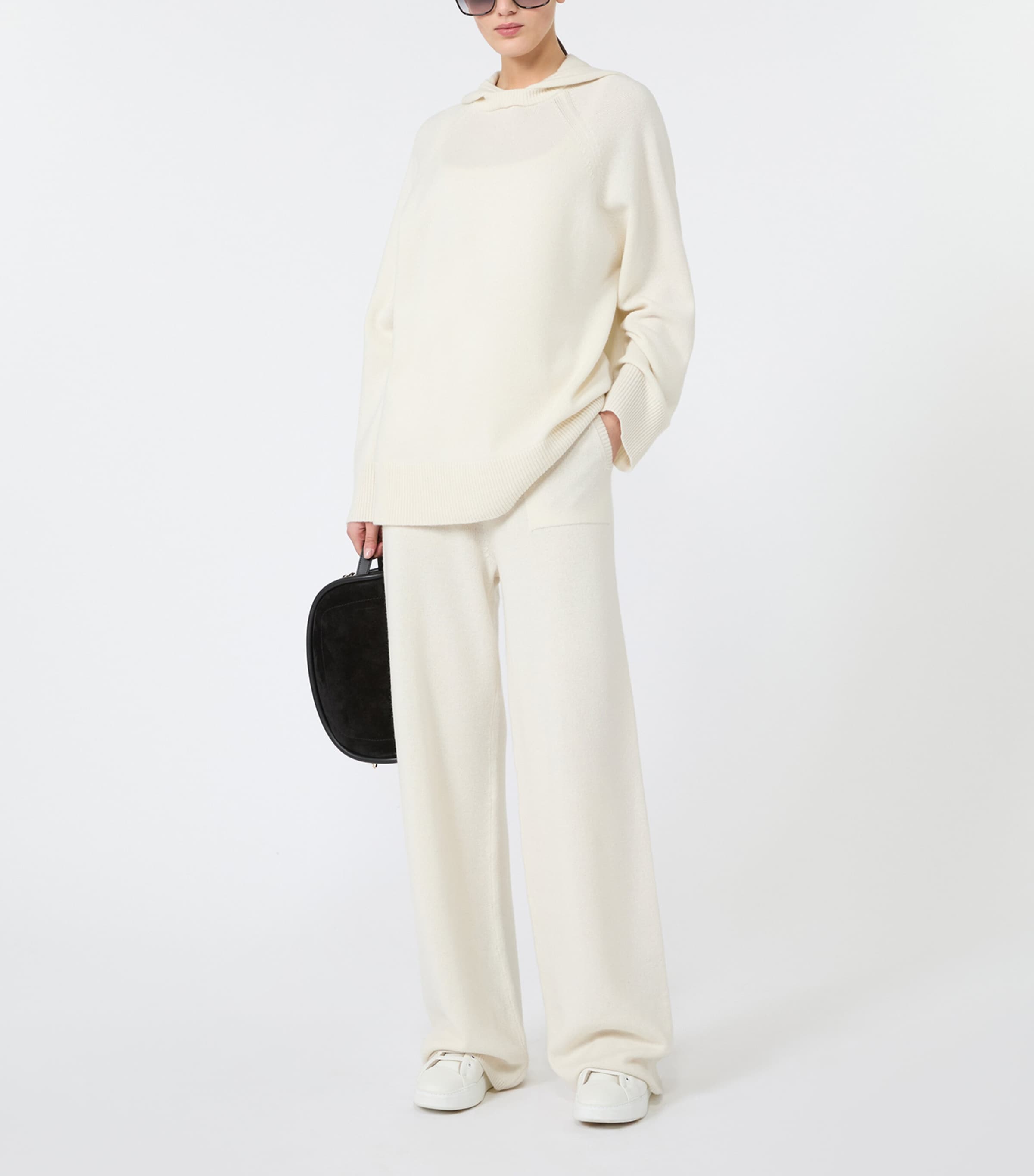 Max Mara Womens Cashmere Drawstring Trousers White Image 2