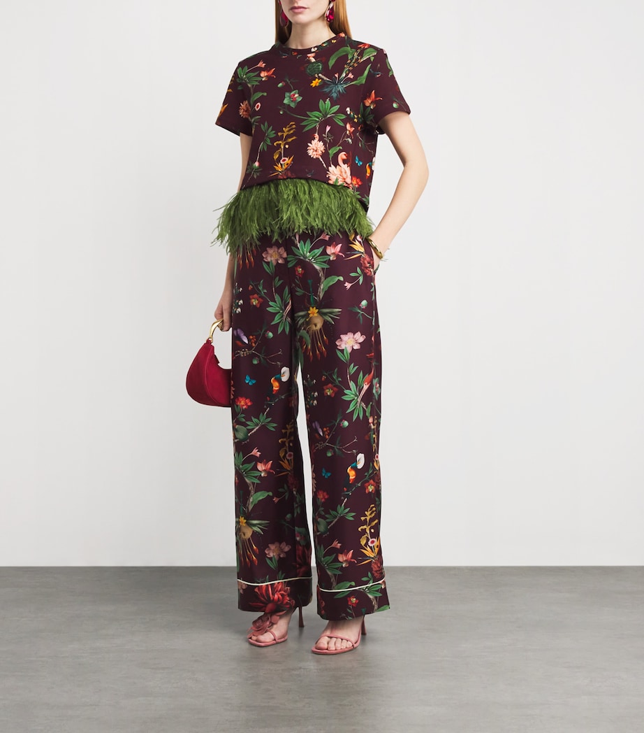 Cotton Feather-Trim Floral Top RE02ZOOFLORA Image 2