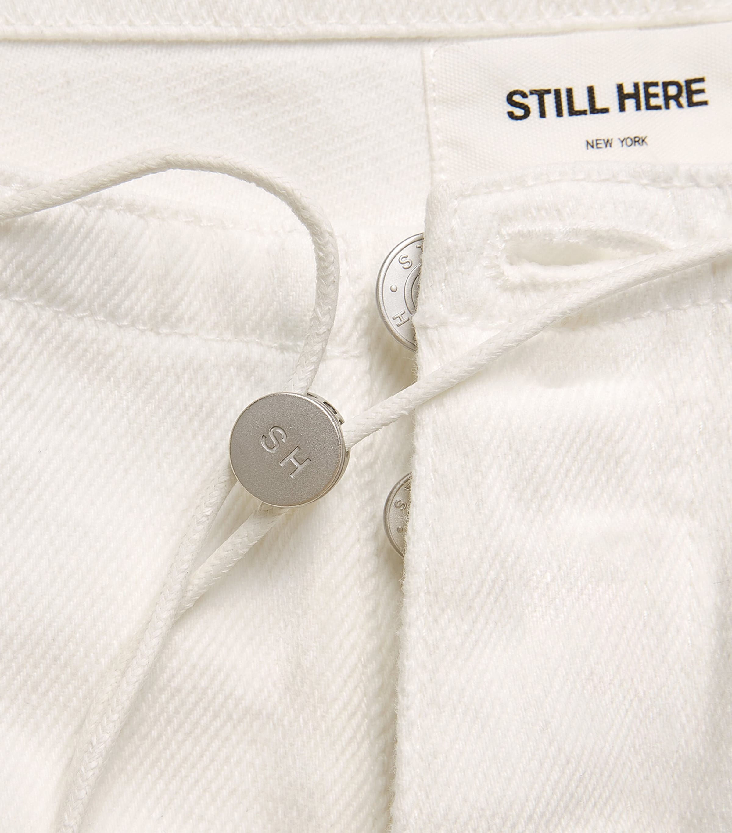 STILL HERE Womens Cool Denim Shorts Milk Image 6