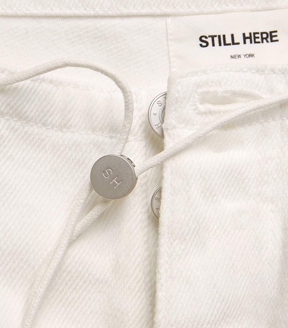 STILL HERE Womens Cool Denim Shorts Milk Image 6