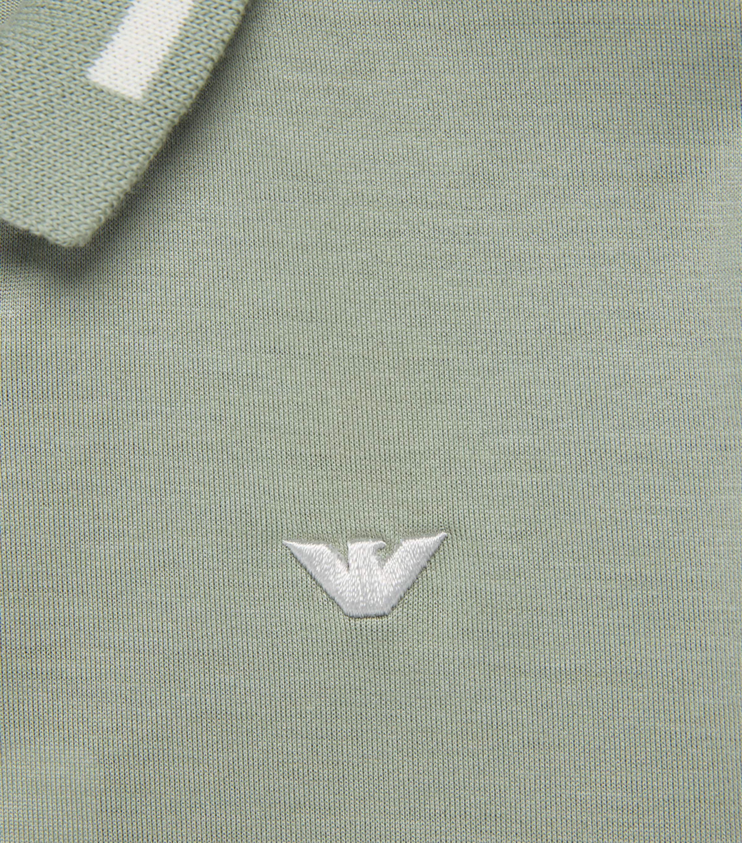 Emporio Armani Kids Stretch-Cotton Logo Polo Shirt (6-36 Months) Iceberg Green Image 3