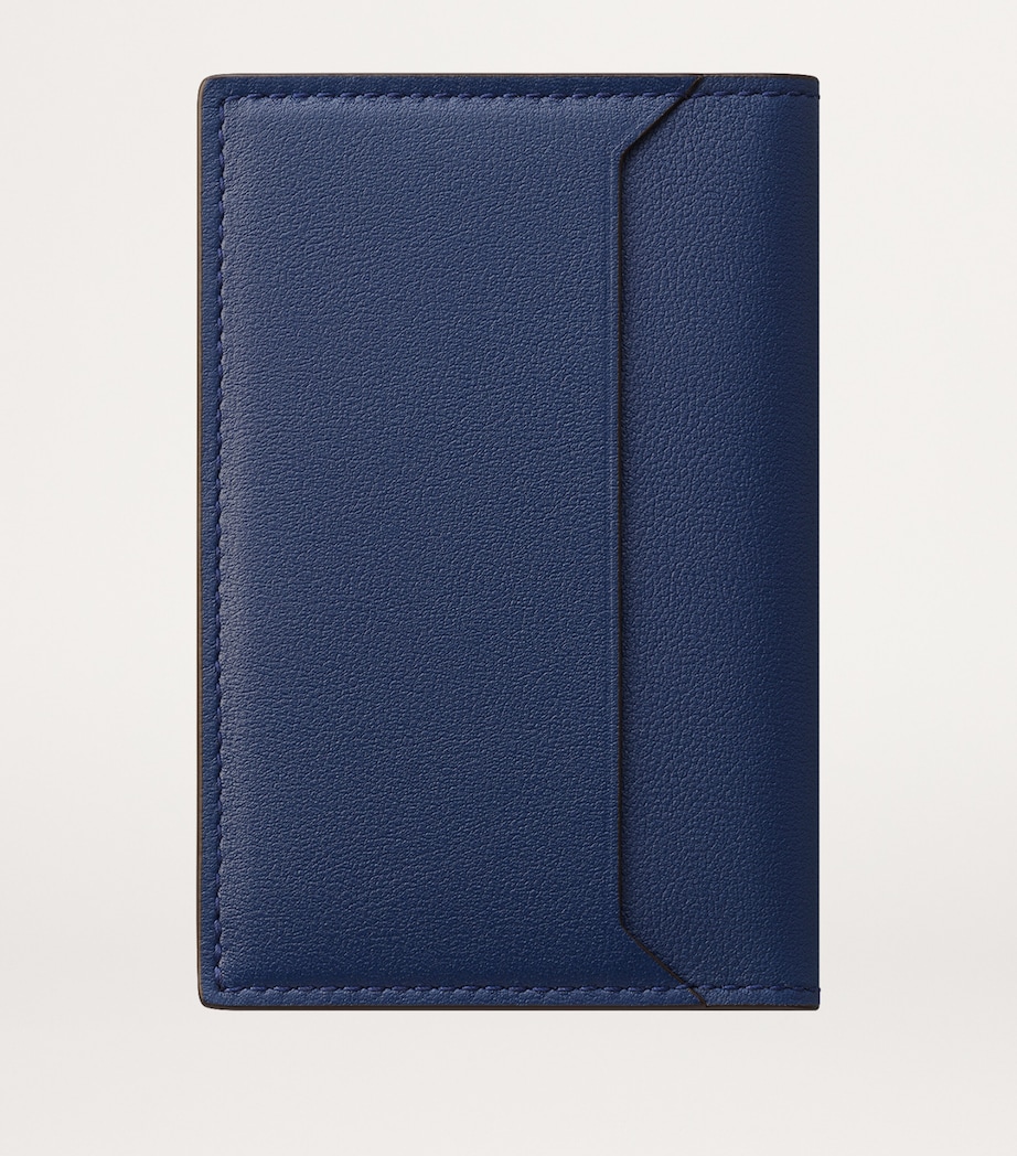 Leather Must de Cartier XL Logo Bifold Card Holder BLUE Image 2