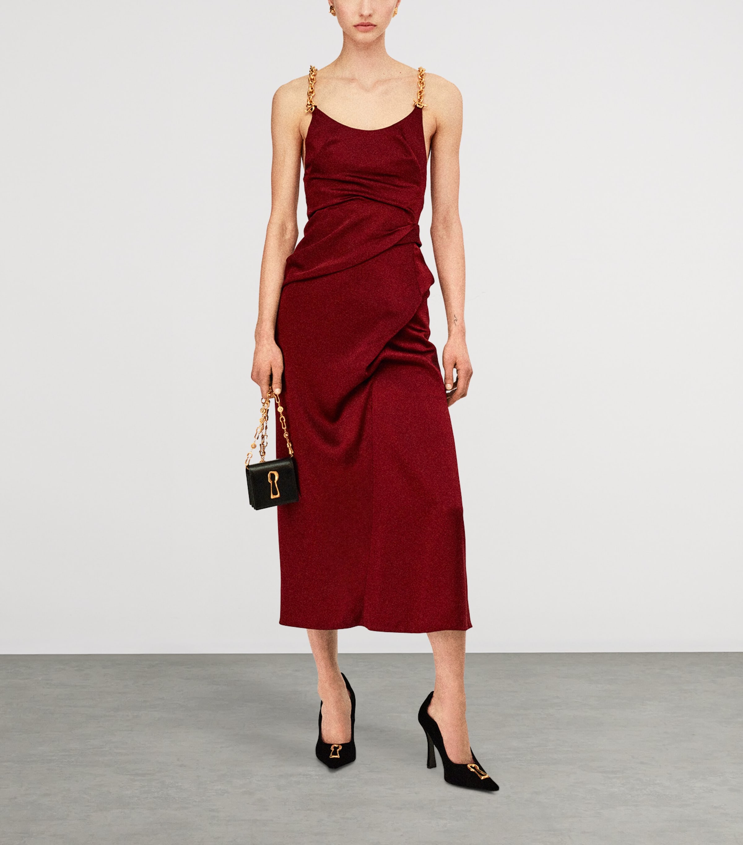 Velvet Keyhole Pumps 105 999 BLACK Image 2