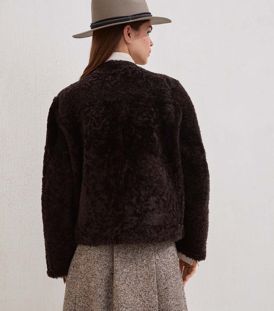 Shearling-Leather Reversible Pea Coat C2390 Image 3