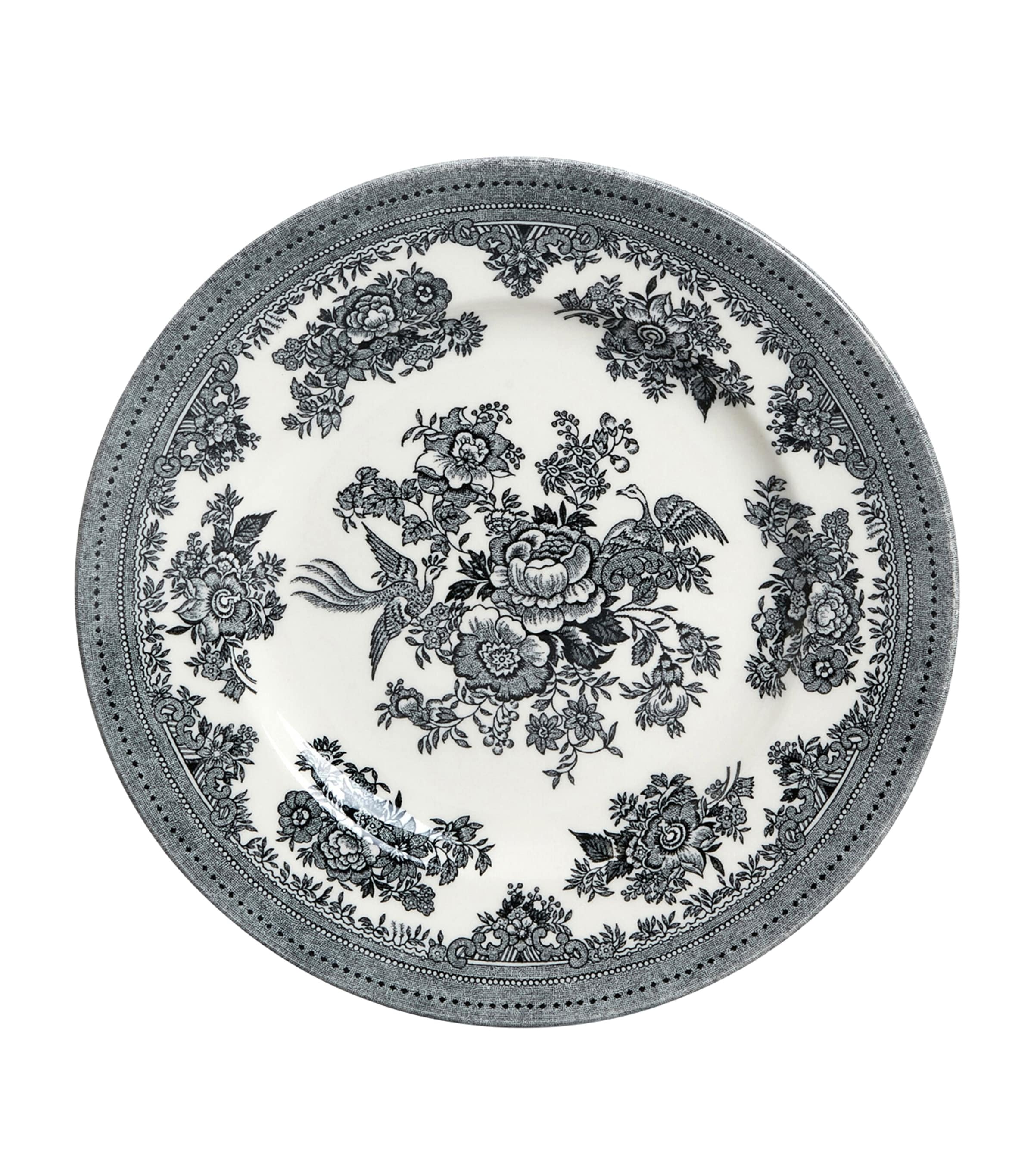 Set of 4 Asiatic Pheasants Plates (17.5cm) BLACK & WHITE Image 1