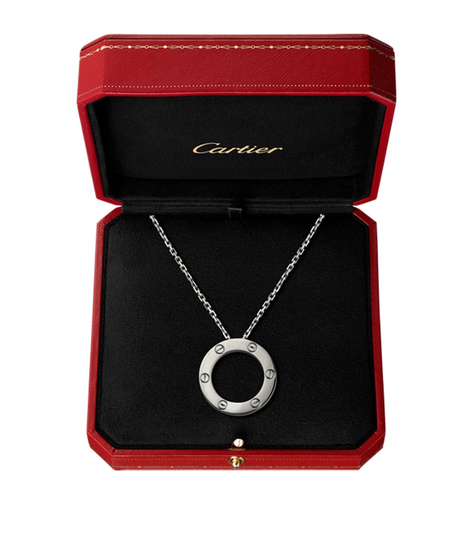 White Gold LOVE Necklace WHITE GOLD Image 3