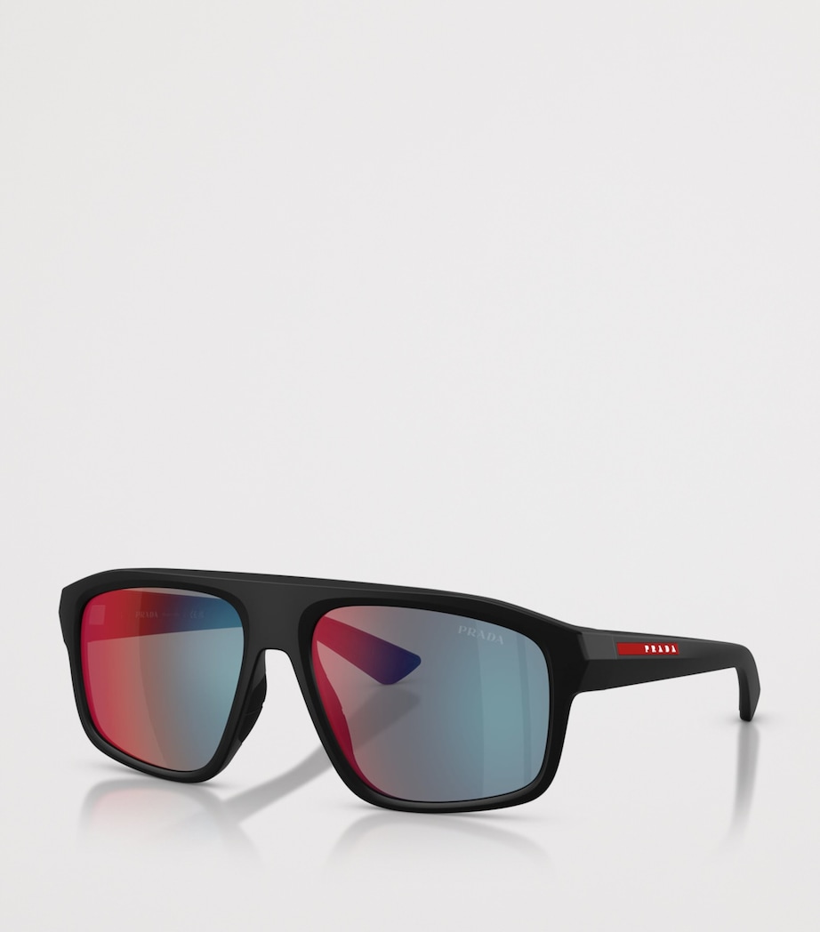 Prada Linea Rossa Injected B02S Aviator Sunglasses Black Image 2